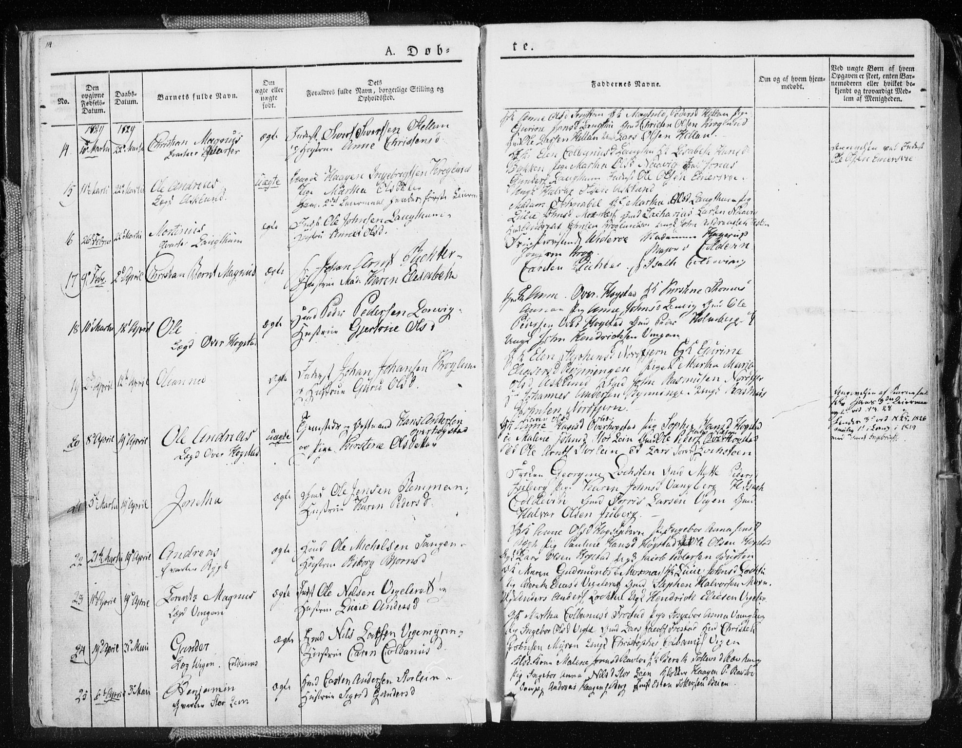 Ministerialprotokoller, klokkerbøker og fødselsregistre - Nord-Trøndelag, AV/SAT-A-1458/713/L0114: Parish register (official) no. 713A05, 1827-1839, p. 14