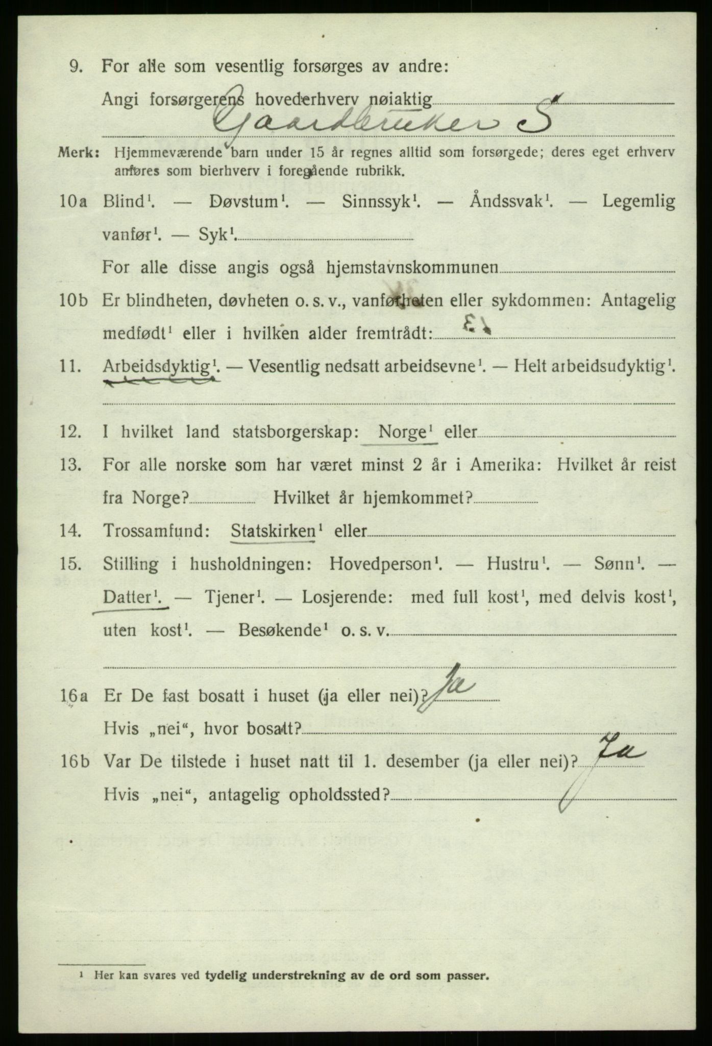 SAB, 1920 census for Davik, 1920, p. 3326