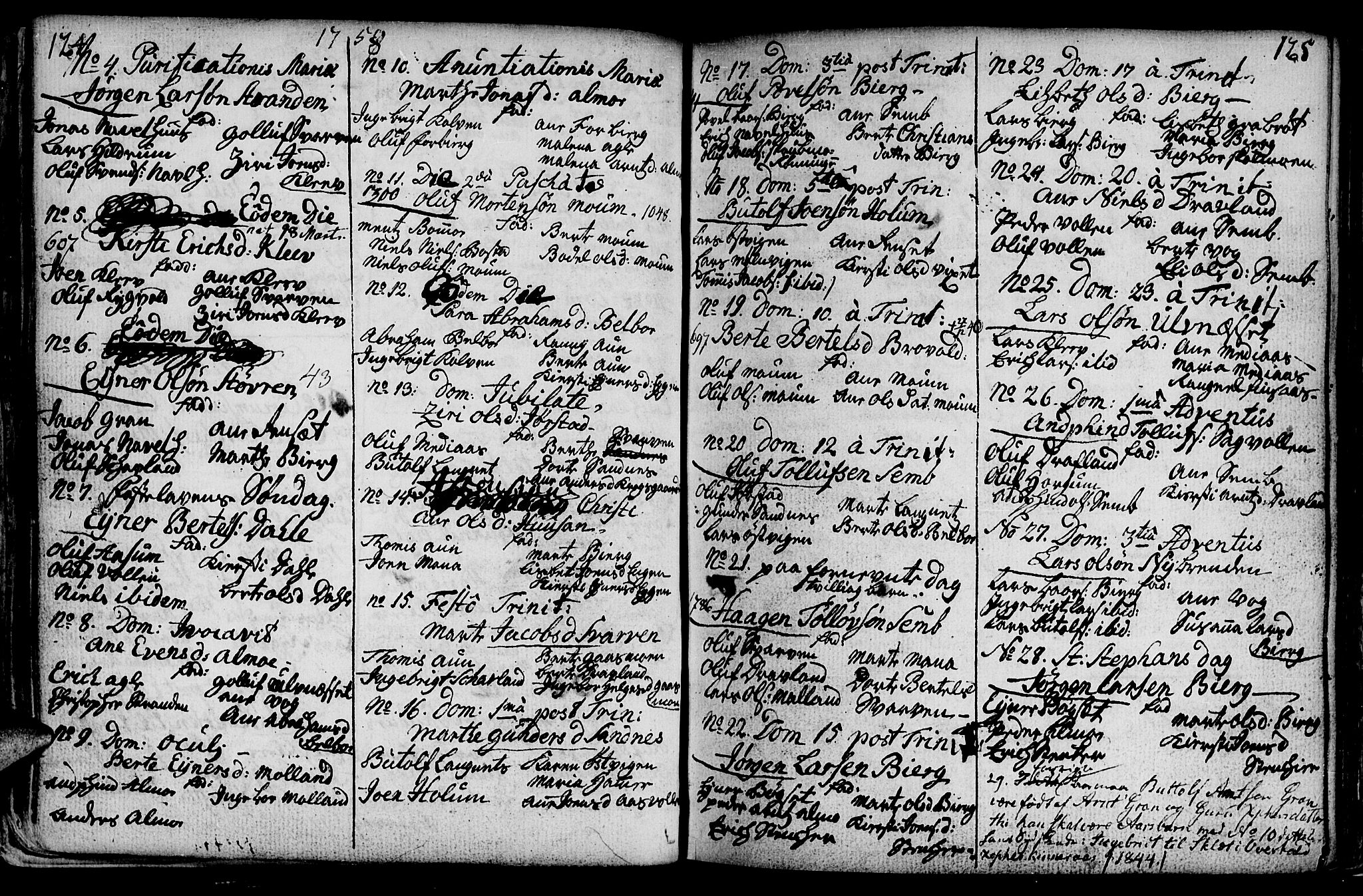 Ministerialprotokoller, klokkerbøker og fødselsregistre - Nord-Trøndelag, SAT/A-1458/749/L0467: Parish register (official) no. 749A01, 1733-1787, p. 124-125