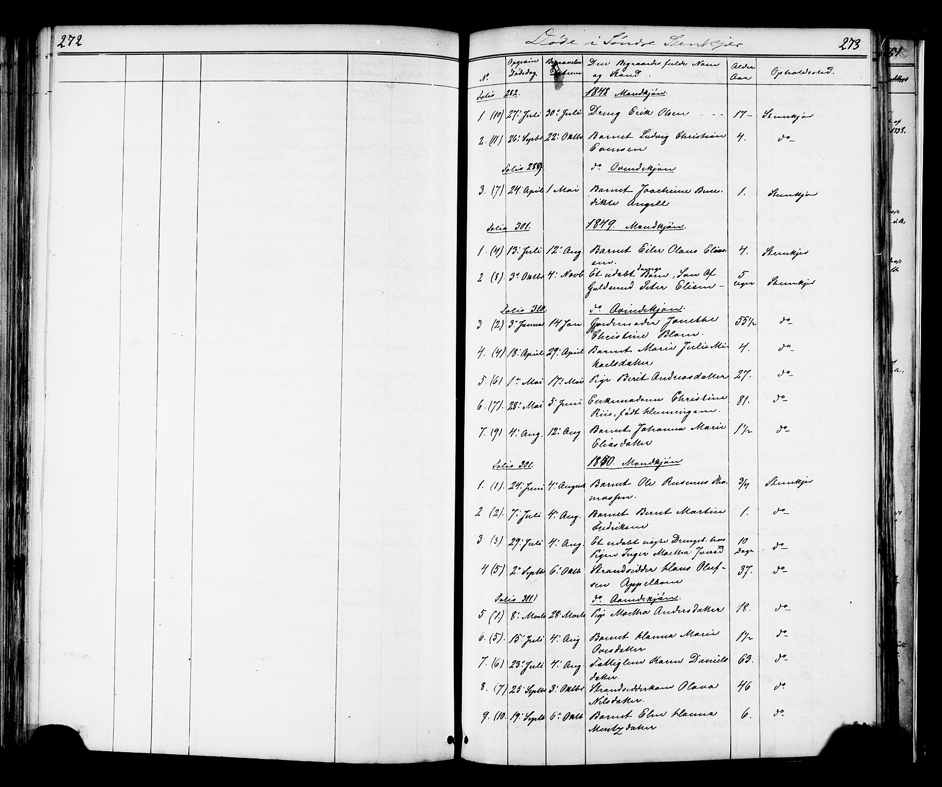 Ministerialprotokoller, klokkerbøker og fødselsregistre - Nord-Trøndelag, SAT/A-1458/739/L0367: Parish register (official) no. 739A01 /1, 1838-1868, p. 272-273
