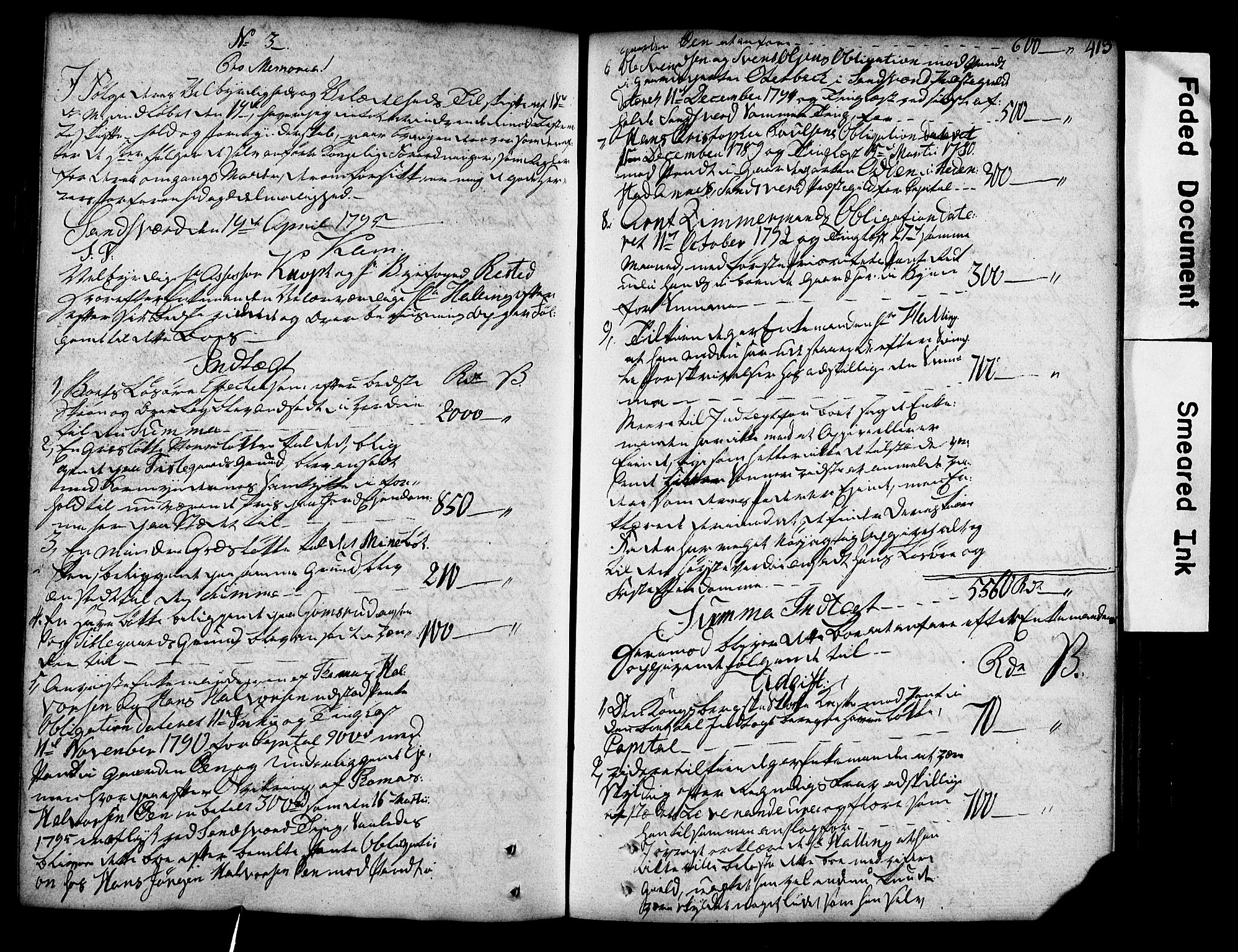 Kongsberg prosti, AV/SAKO-A-432/O/Ob/L0003: Skifteprotokoll, 1779-1816, p. 412-413