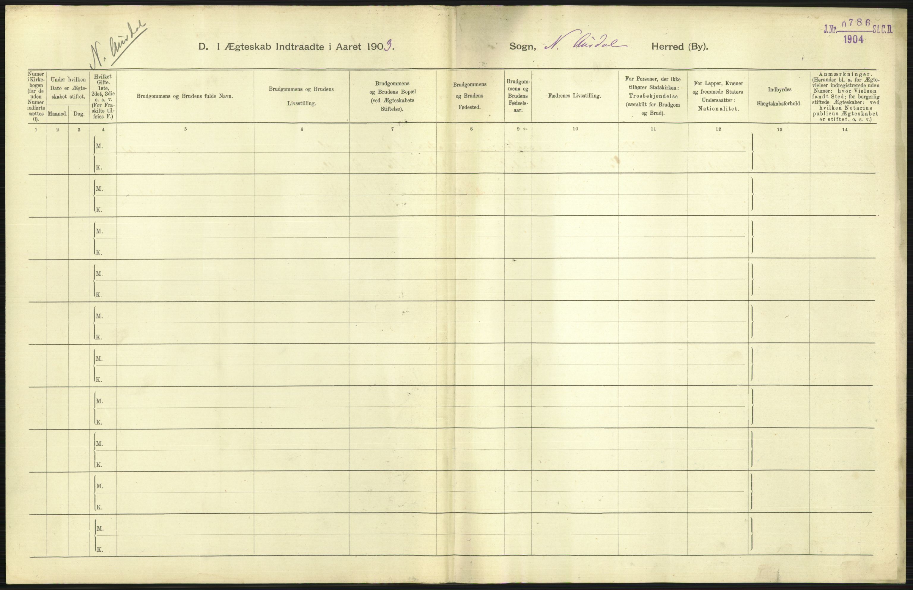 Statistisk sentralbyrå, Sosiodemografiske emner, Befolkning, AV/RA-S-2228/D/Df/Dfa/Dfaa/L0006: Kristians amt: Fødte, gifte, døde, 1903, p. 437