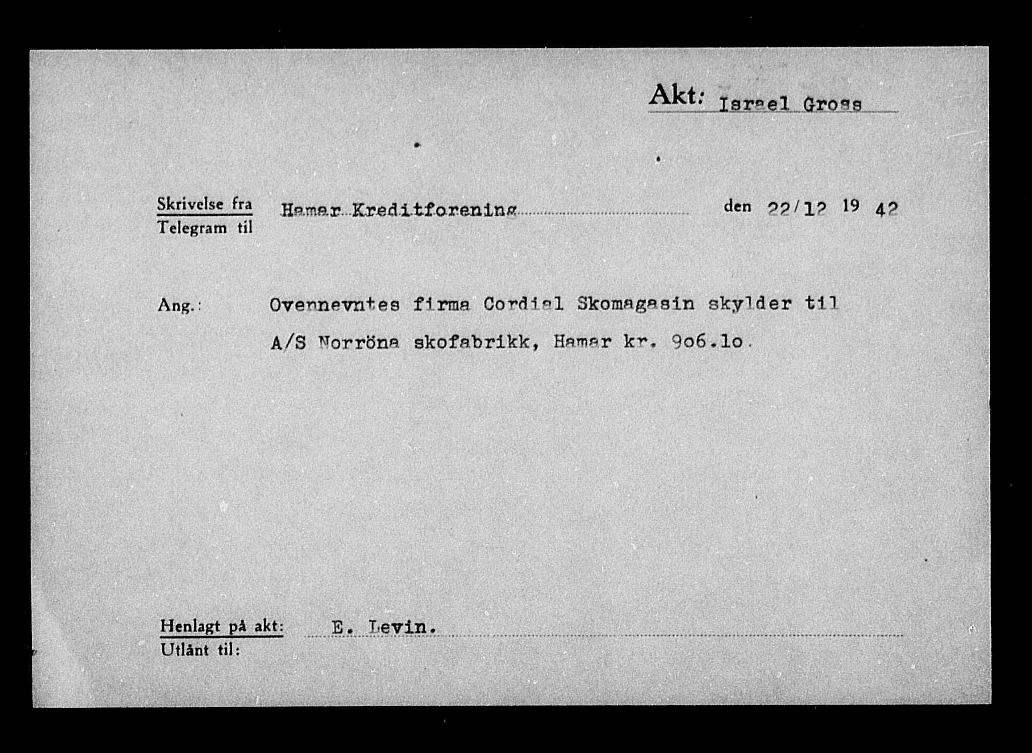 Justisdepartementet, Tilbakeføringskontoret for inndratte formuer, AV/RA-S-1564/H/Hc/Hcc/L0929: --, 1945-1947, p. 12