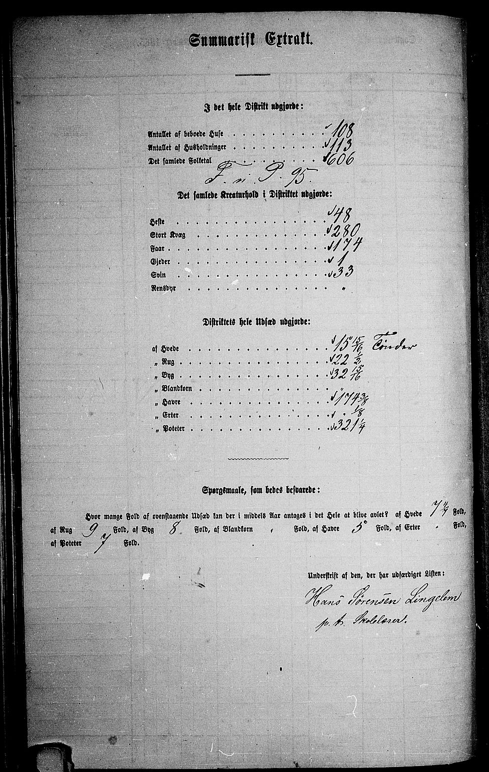 RA, 1865 census for Sandeherred/Sandeherred, 1865, p. 74