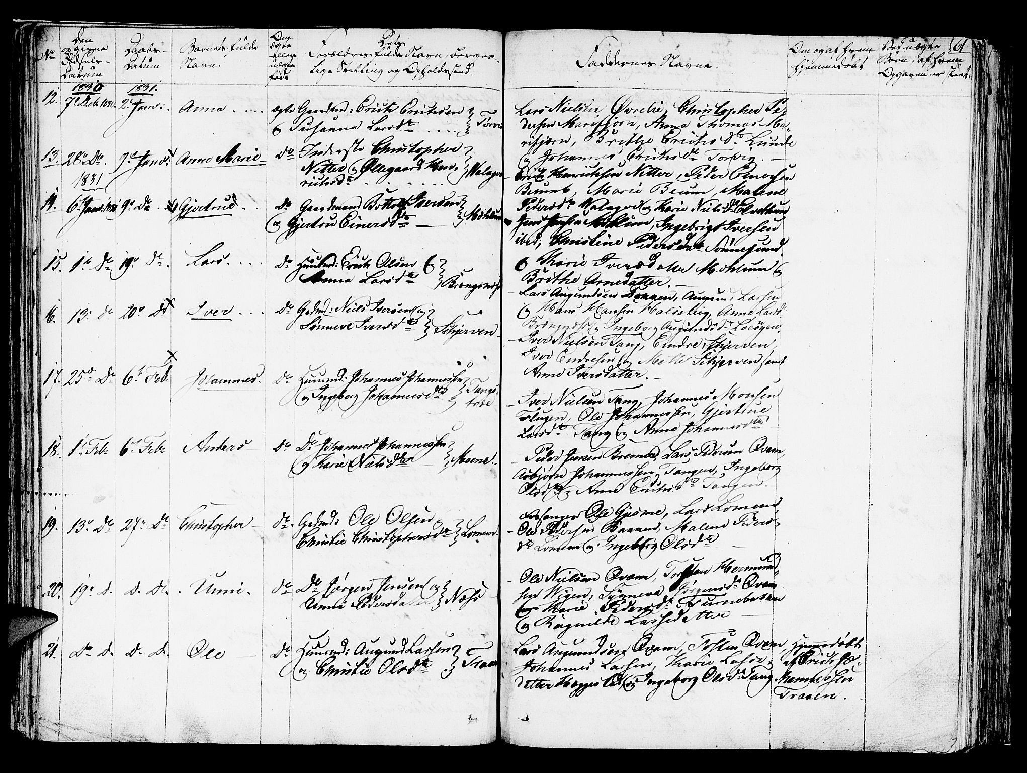 Hafslo sokneprestembete, AV/SAB-A-80301/H/Haa/Haaa/L0004: Parish register (official) no. A 4, 1821-1834, p. 61