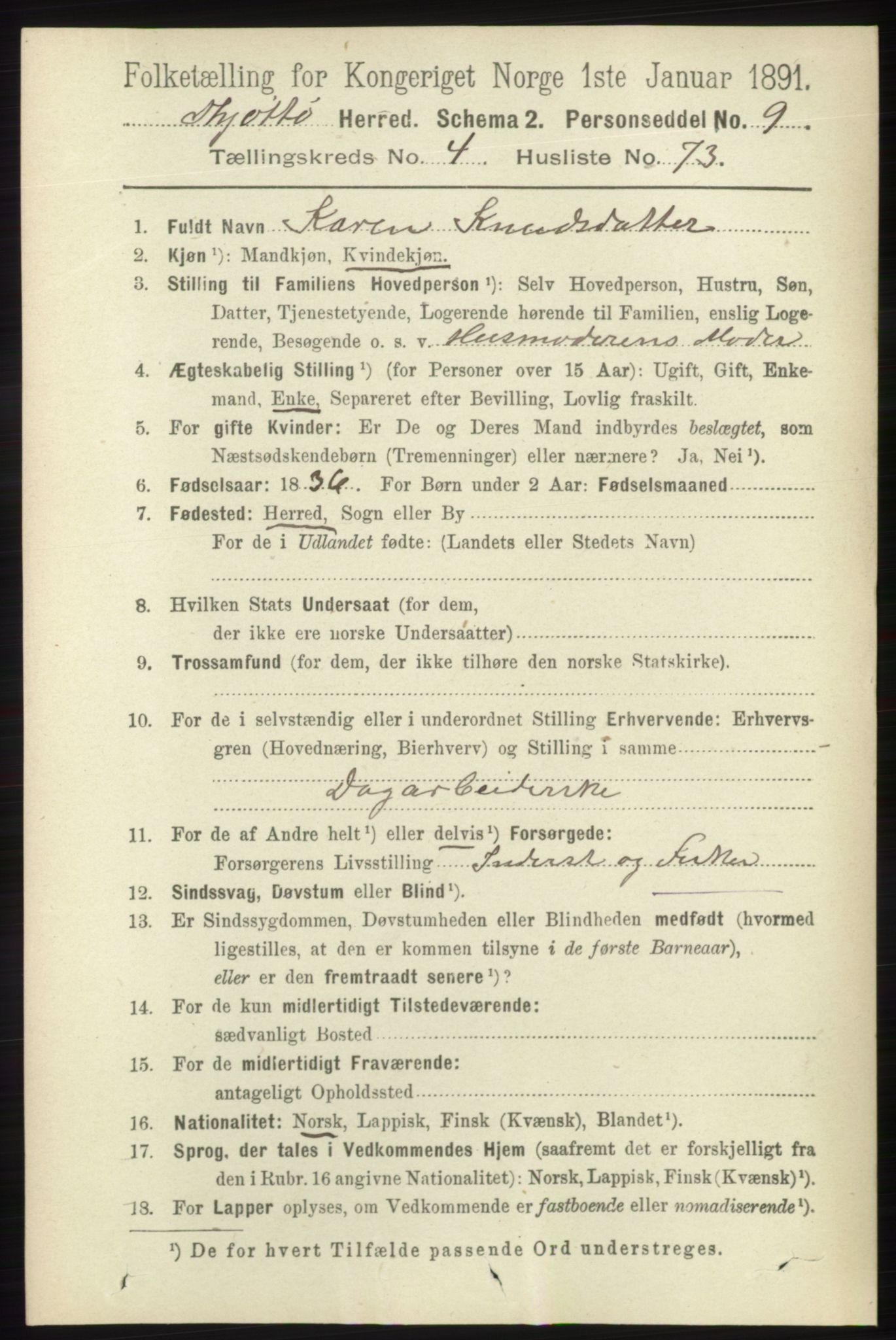 RA, 1891 census for 1817 Tjøtta, 1891, p. 2315