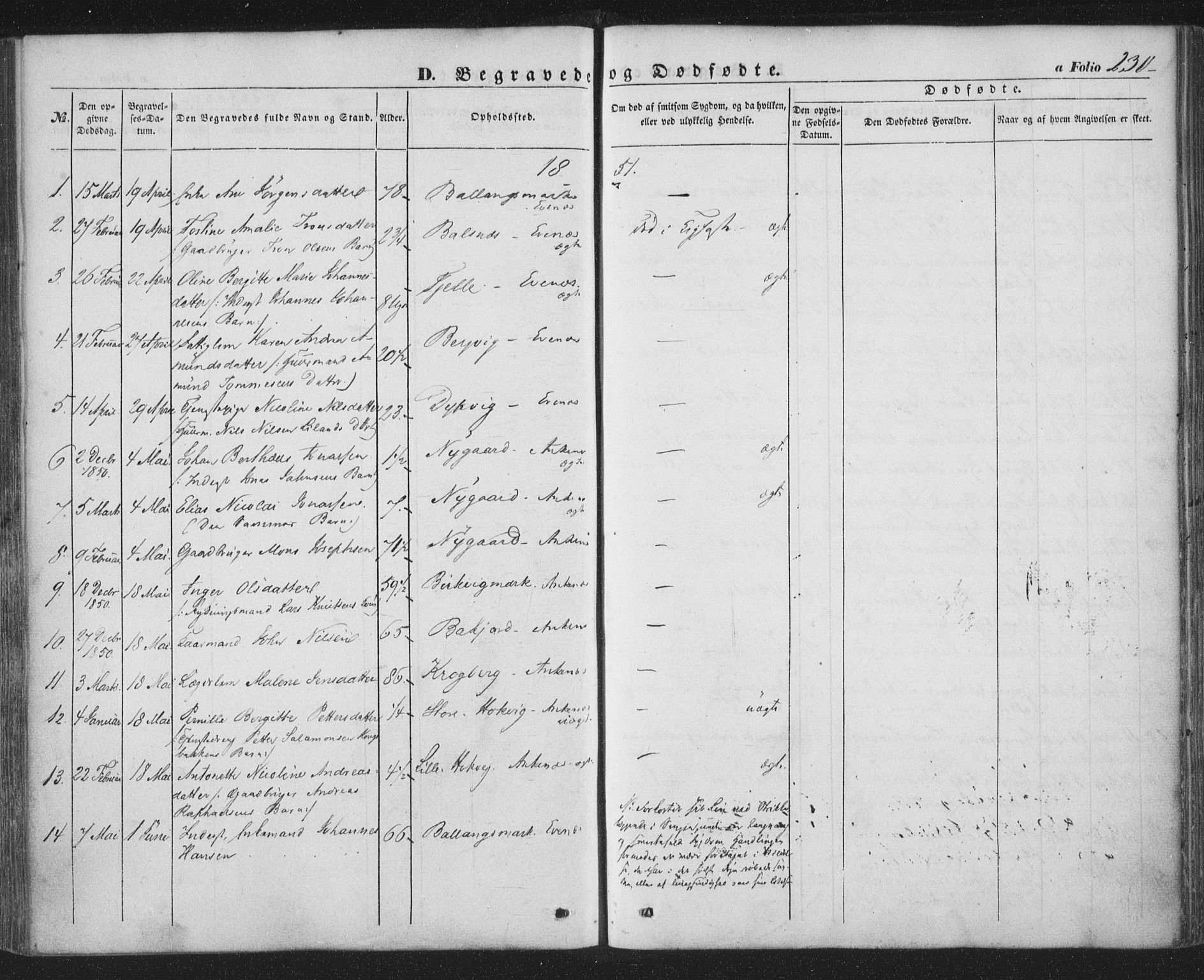 Ministerialprotokoller, klokkerbøker og fødselsregistre - Nordland, AV/SAT-A-1459/863/L0895: Parish register (official) no. 863A07, 1851-1860, p. 230