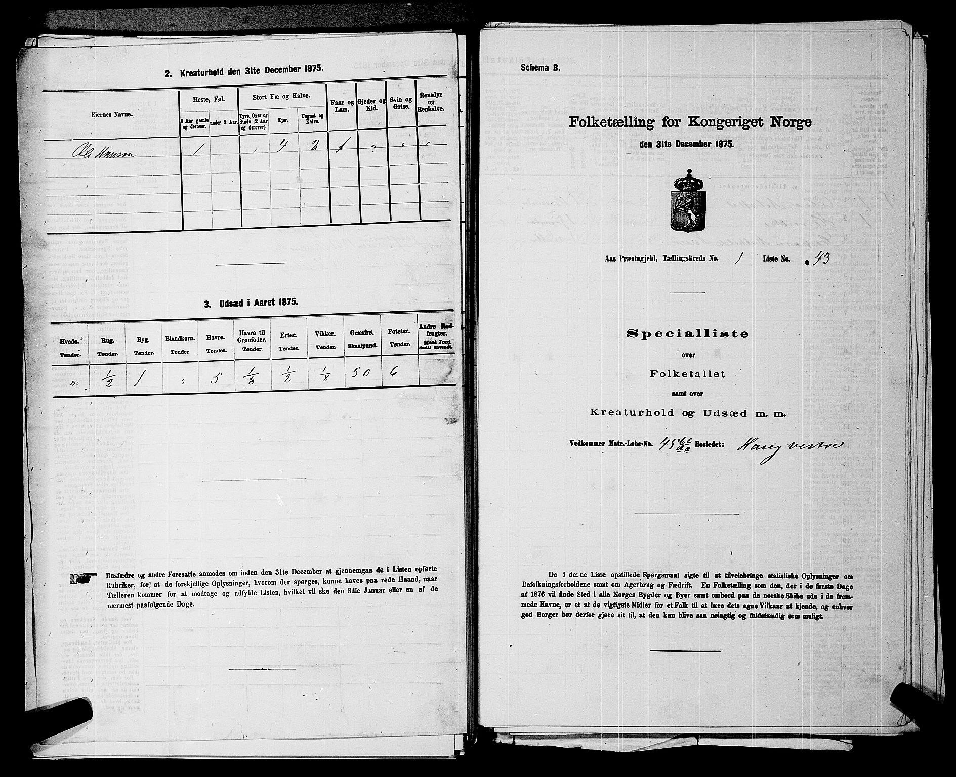 RA, 1875 census for 0214P Ås, 1875, p. 107