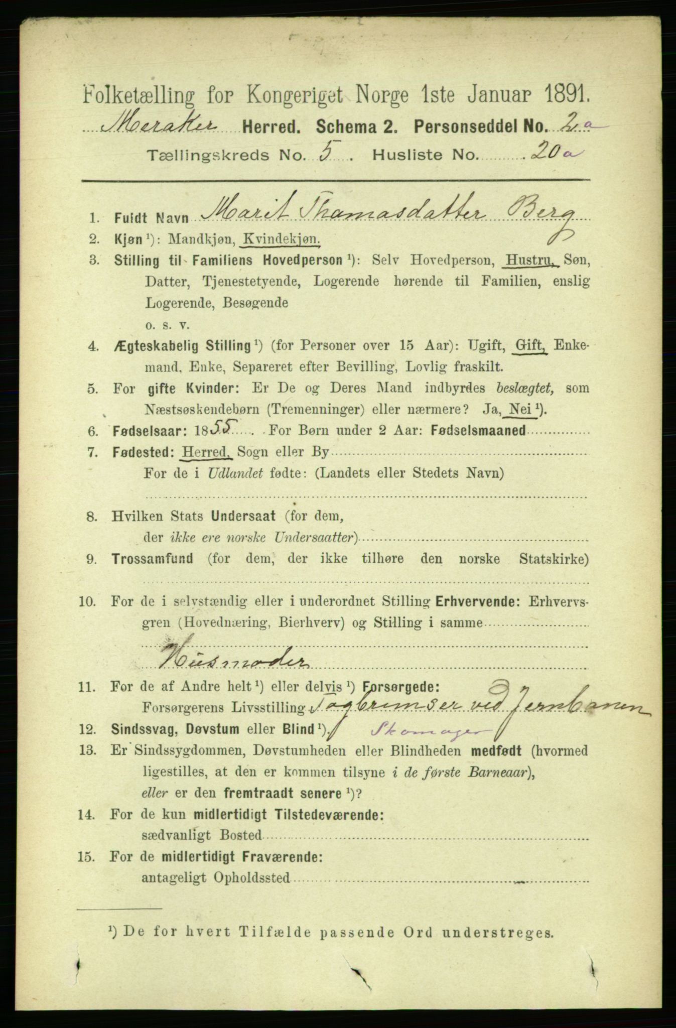 RA, 1891 census for 1711 Meråker, 1891, p. 2001