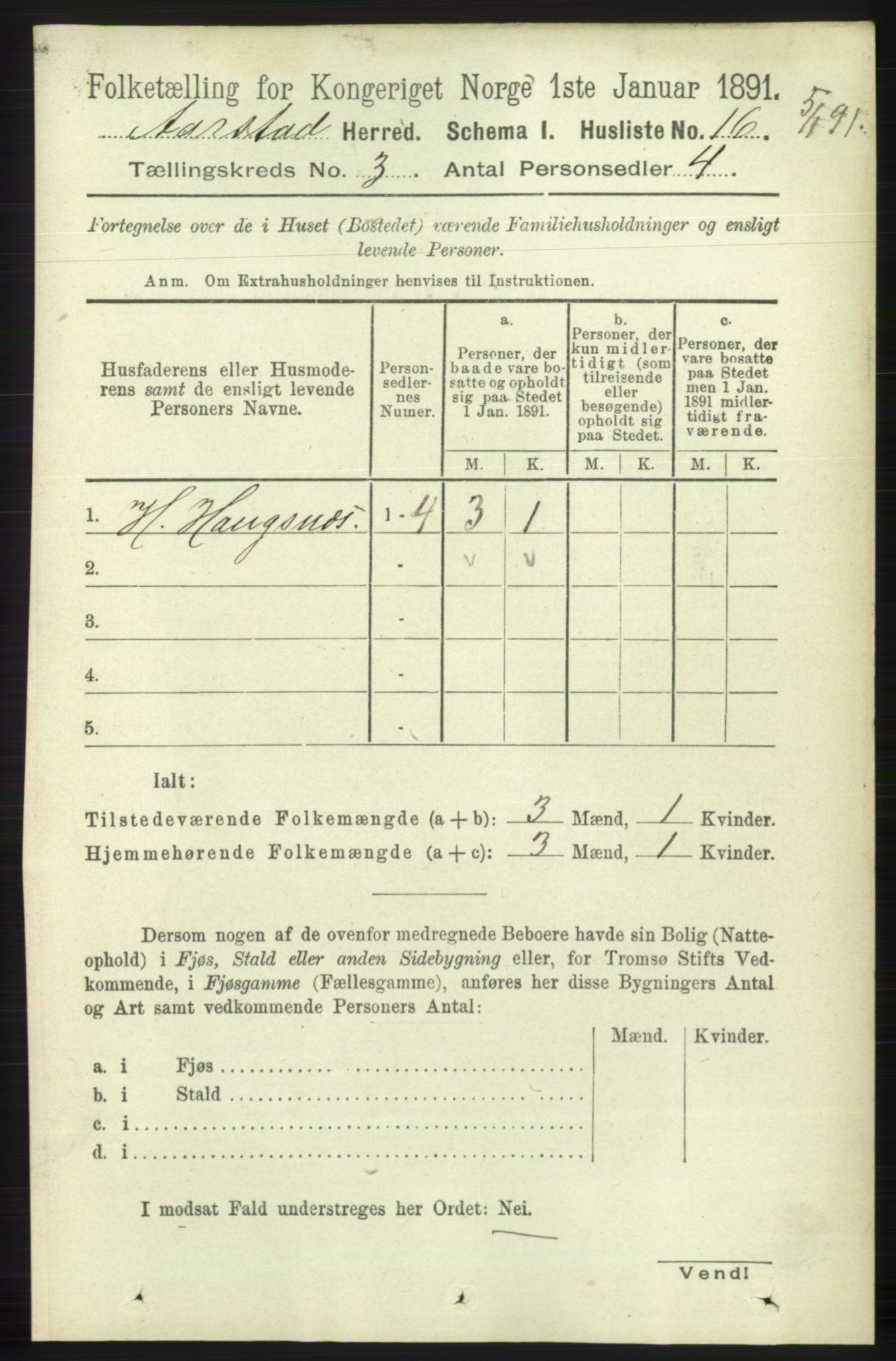 SAB, 1891 Census for 1280 Årstad, 1891, p. 1517