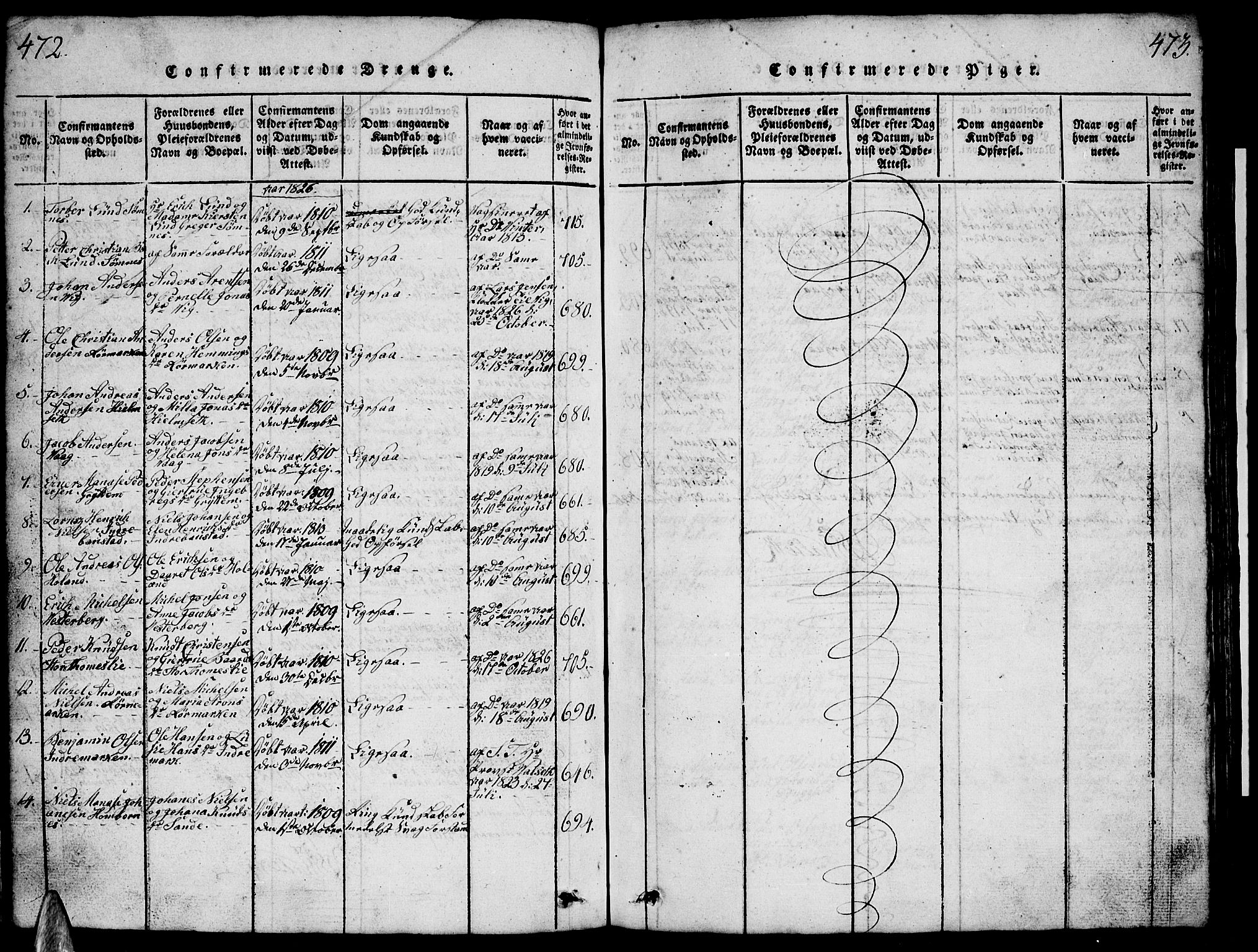 Ministerialprotokoller, klokkerbøker og fødselsregistre - Nordland, SAT/A-1459/812/L0186: Parish register (copy) no. 812C04, 1820-1849, p. 472-473