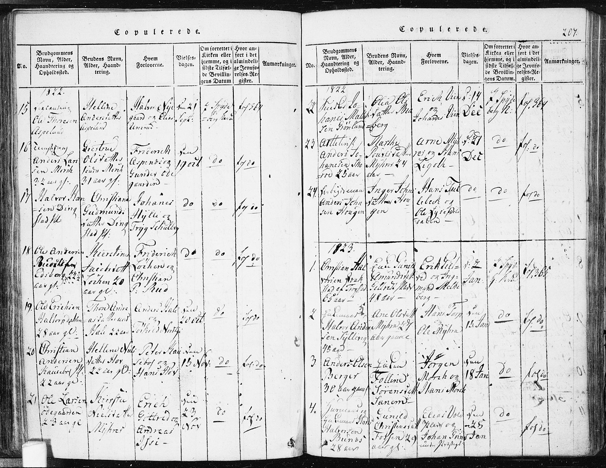 Spydeberg prestekontor Kirkebøker, AV/SAO-A-10924/F/Fa/L0004: Parish register (official) no. I 4, 1814-1841, p. 207