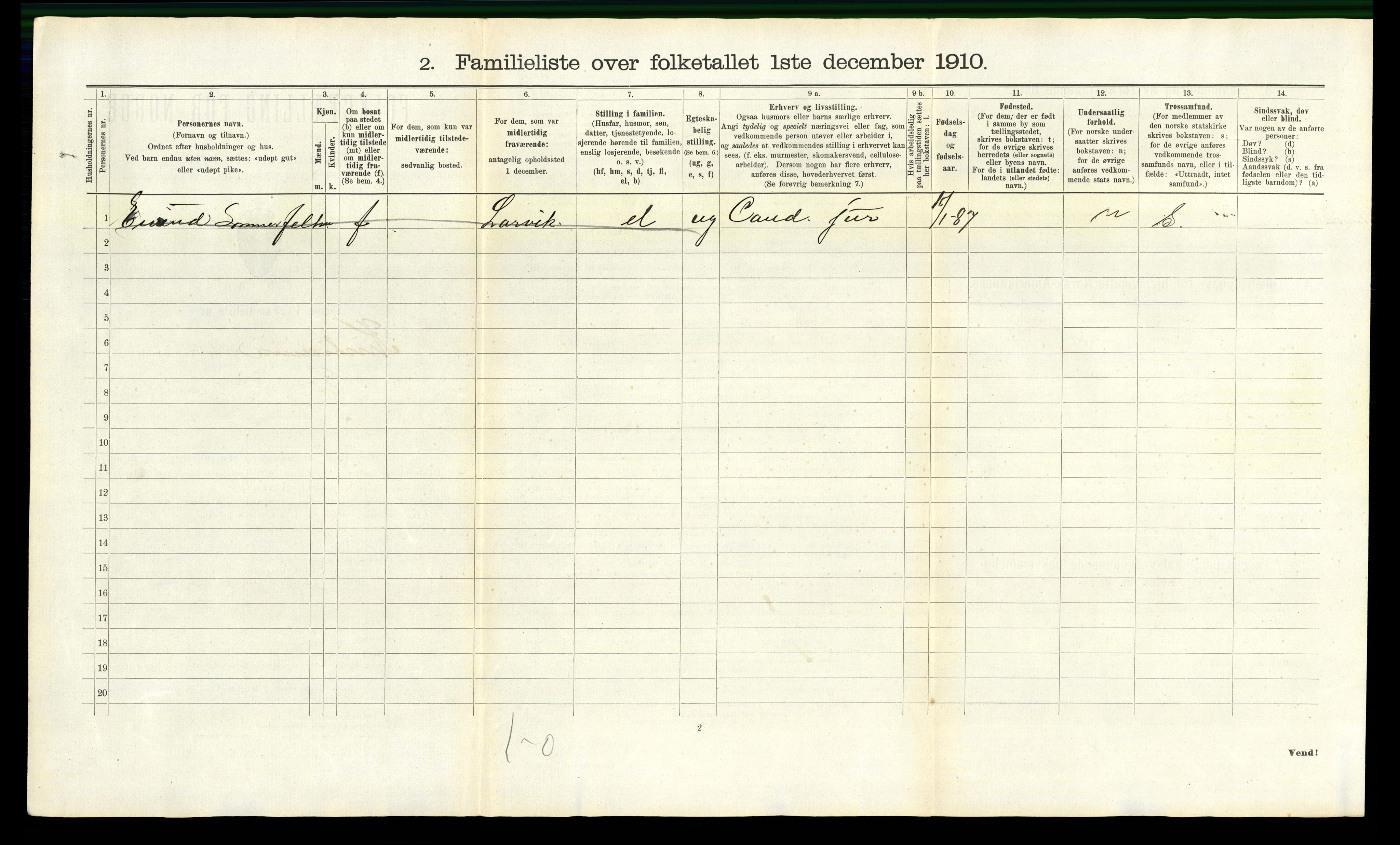 RA, 1910 census for Kristiania, 1910, p. 95200