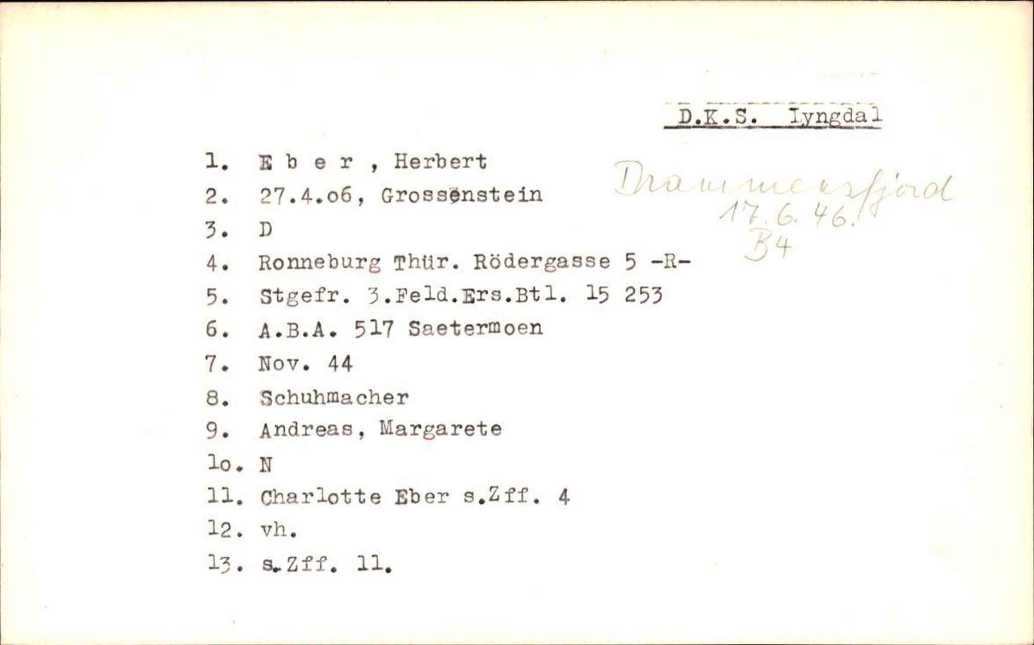 Hjemsendte tyskere , AV/RA-RAFA-6487/D/Db/L0009: Dethoff-Erfurth, 1945-1947, p. 671