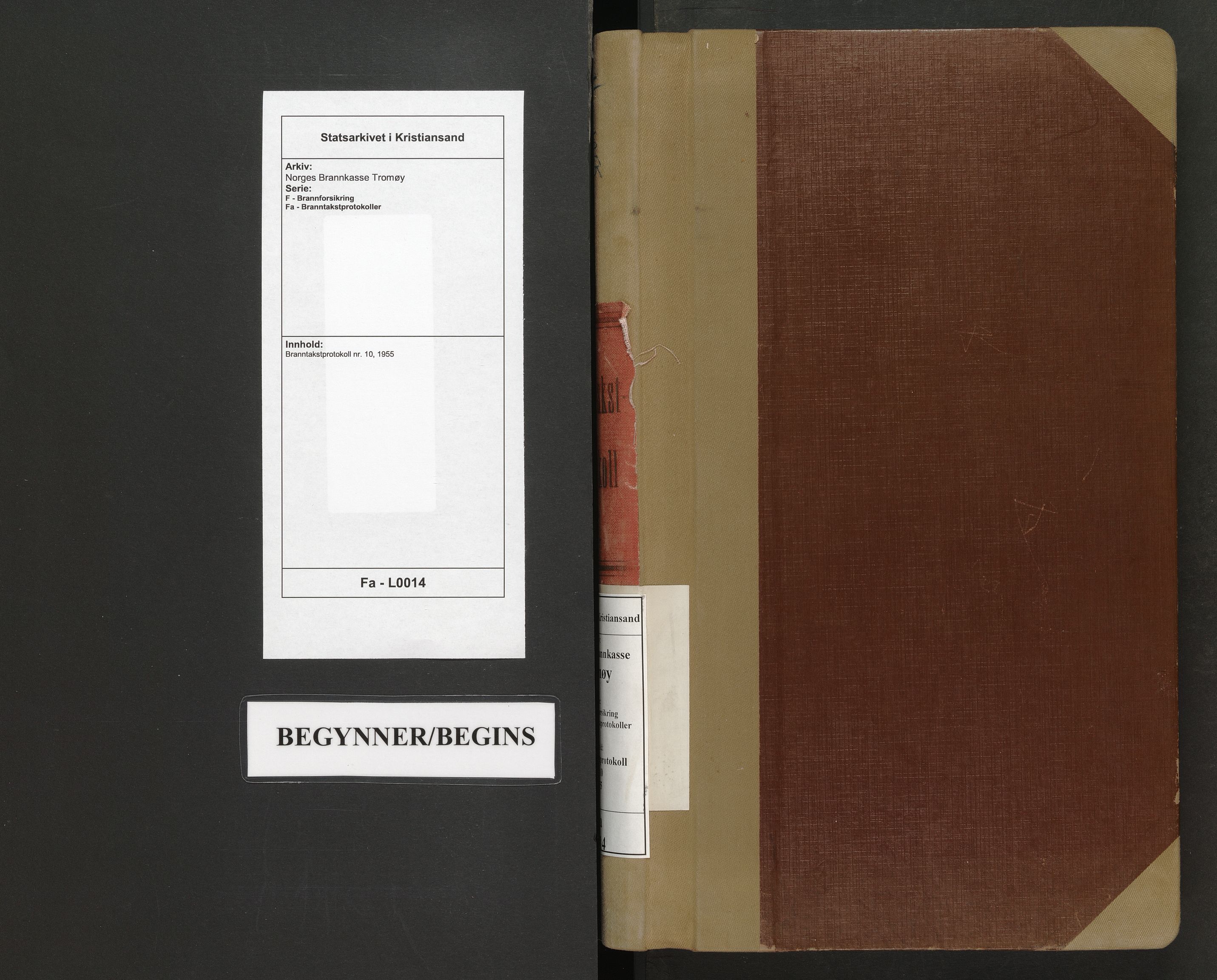 Norges Brannkasse Tromøy, AV/SAK-2241-0049/F/Fa/L0014: Branntakstprotokoll nr. 10, 1955