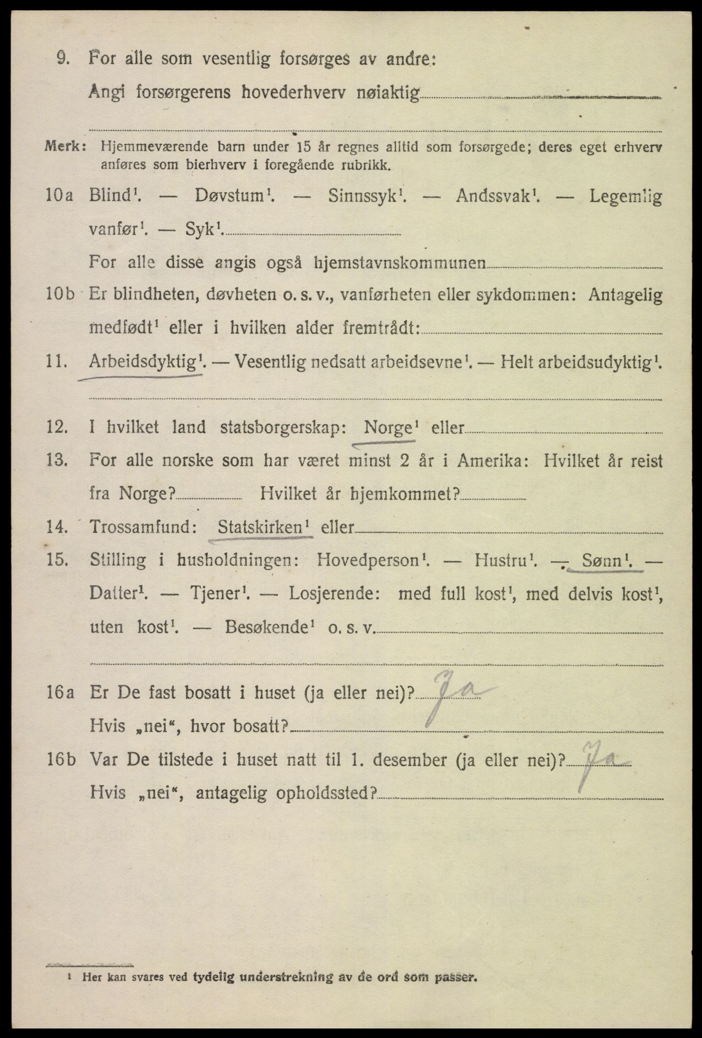 SAK, 1920 census for Øyestad, 1920, p. 2685