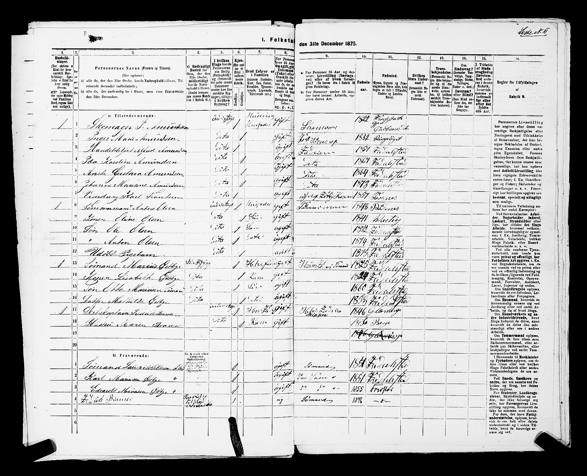 RA, 1875 census for 0103B Fredrikstad/Fredrikstad, 1875, p. 40