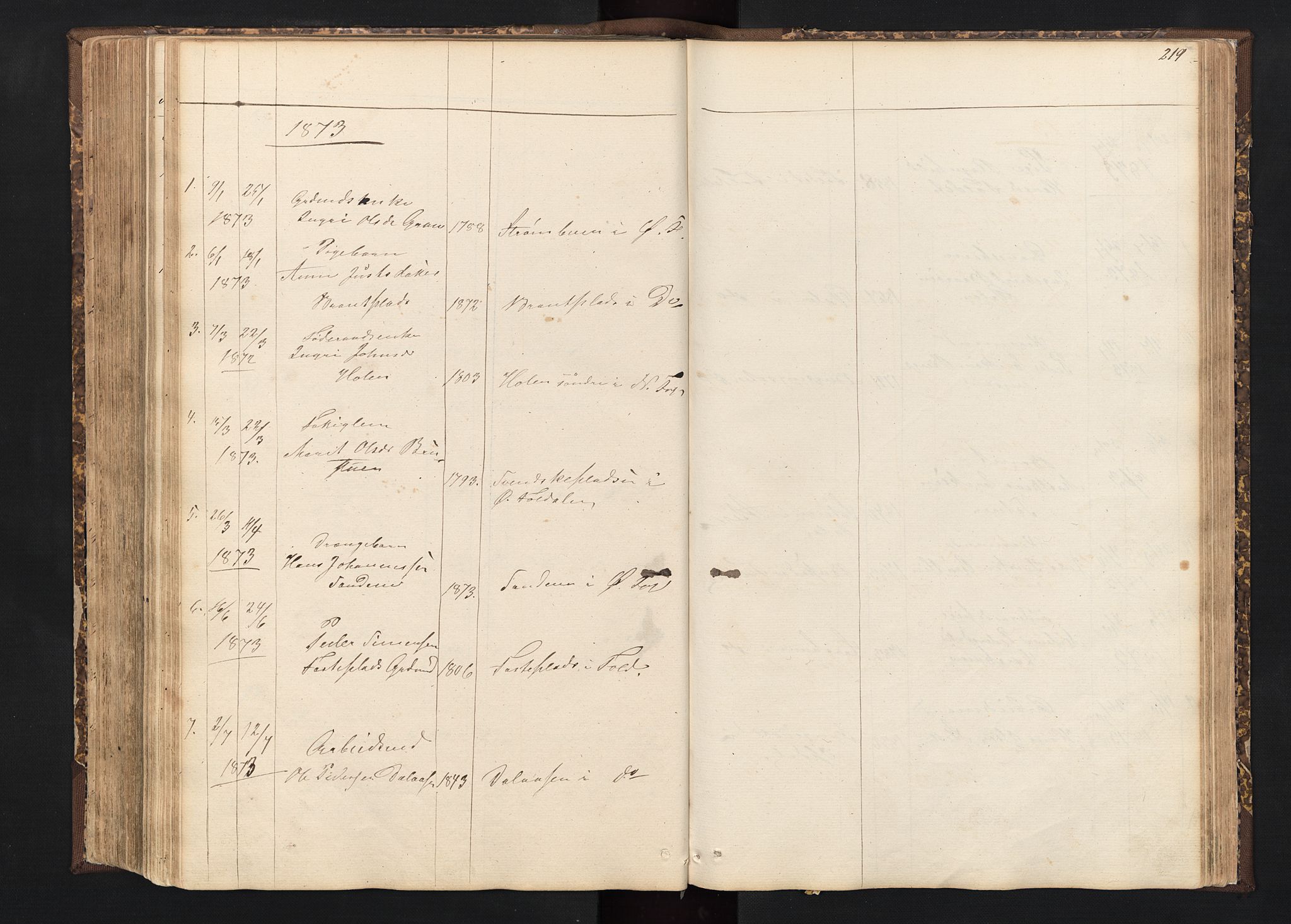 Alvdal prestekontor, SAH/PREST-060/H/Ha/Hab/L0001: Parish register (copy) no. 1, 1857-1893, p. 219
