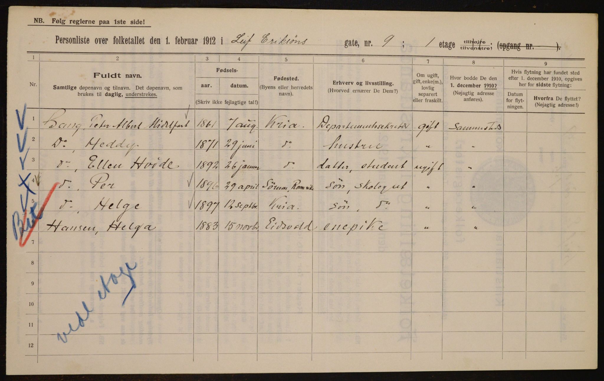 OBA, Municipal Census 1912 for Kristiania, 1912, p. 57833