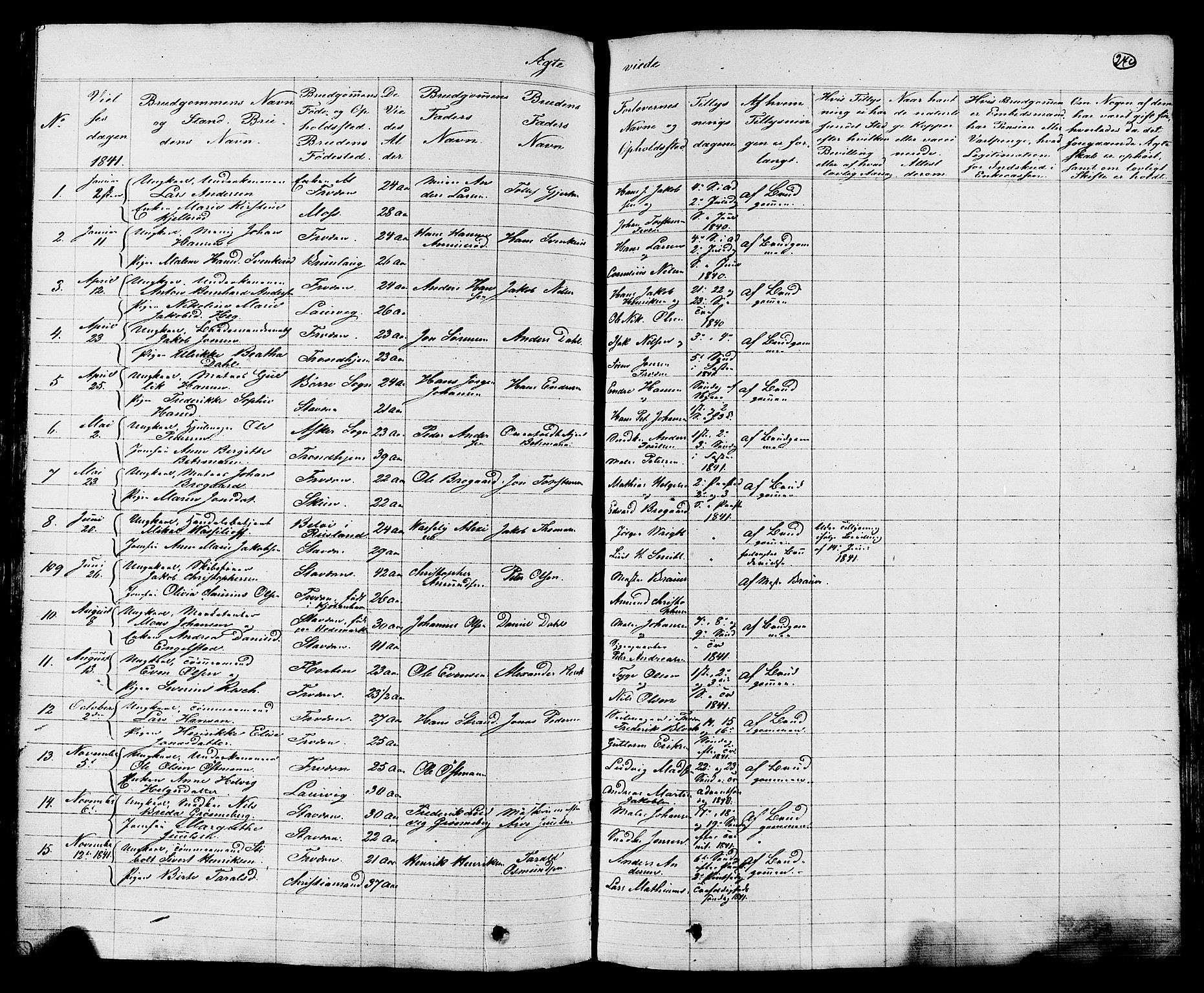 Stavern kirkebøker, SAKO/A-318/G/Ga/L0002: Parish register (copy) no. 2, 1839-1909, p. 240