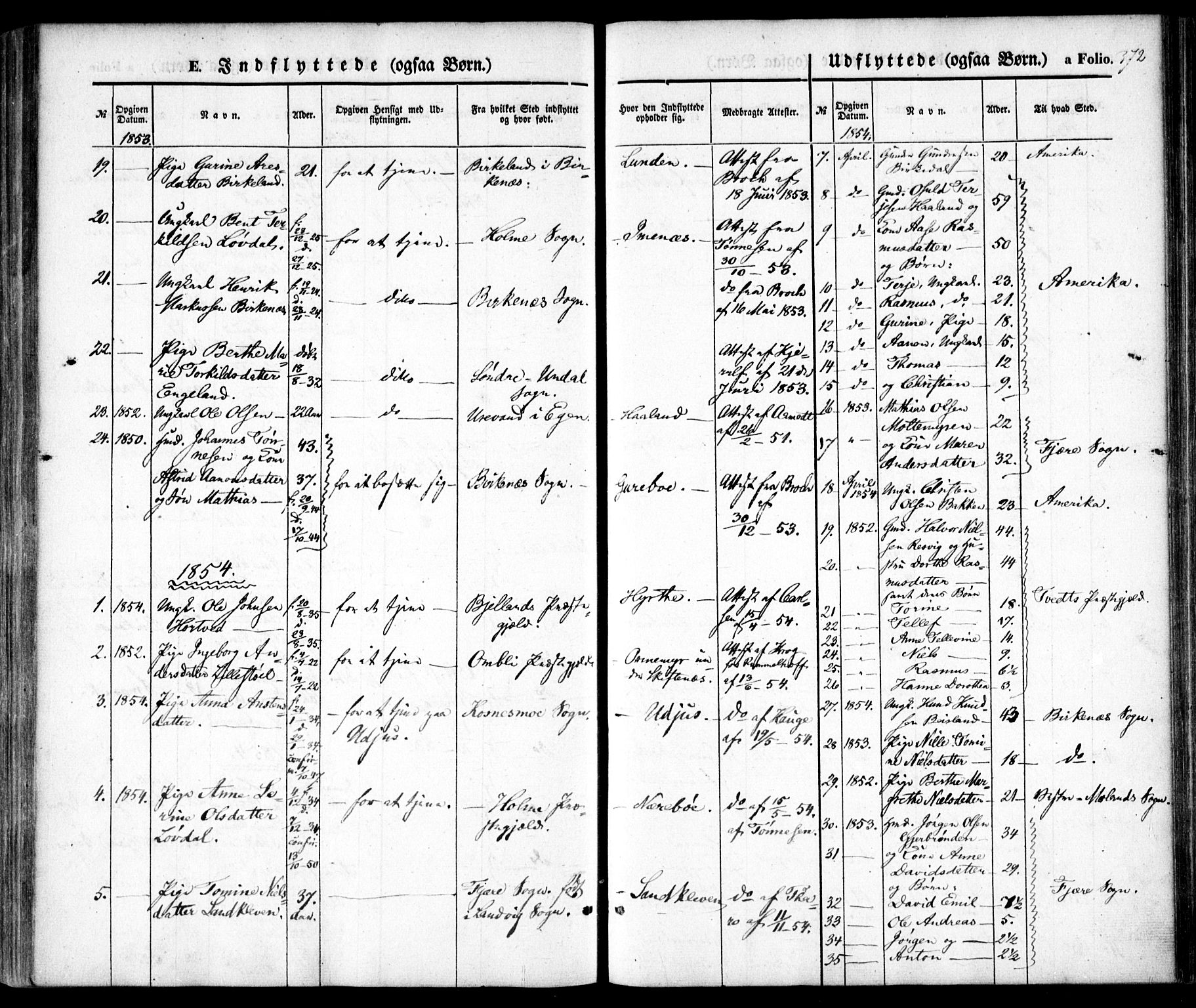 Hommedal sokneprestkontor, SAK/1111-0023/F/Fa/Fab/L0004: Parish register (official) no. A 4, 1848-1860, p. 372