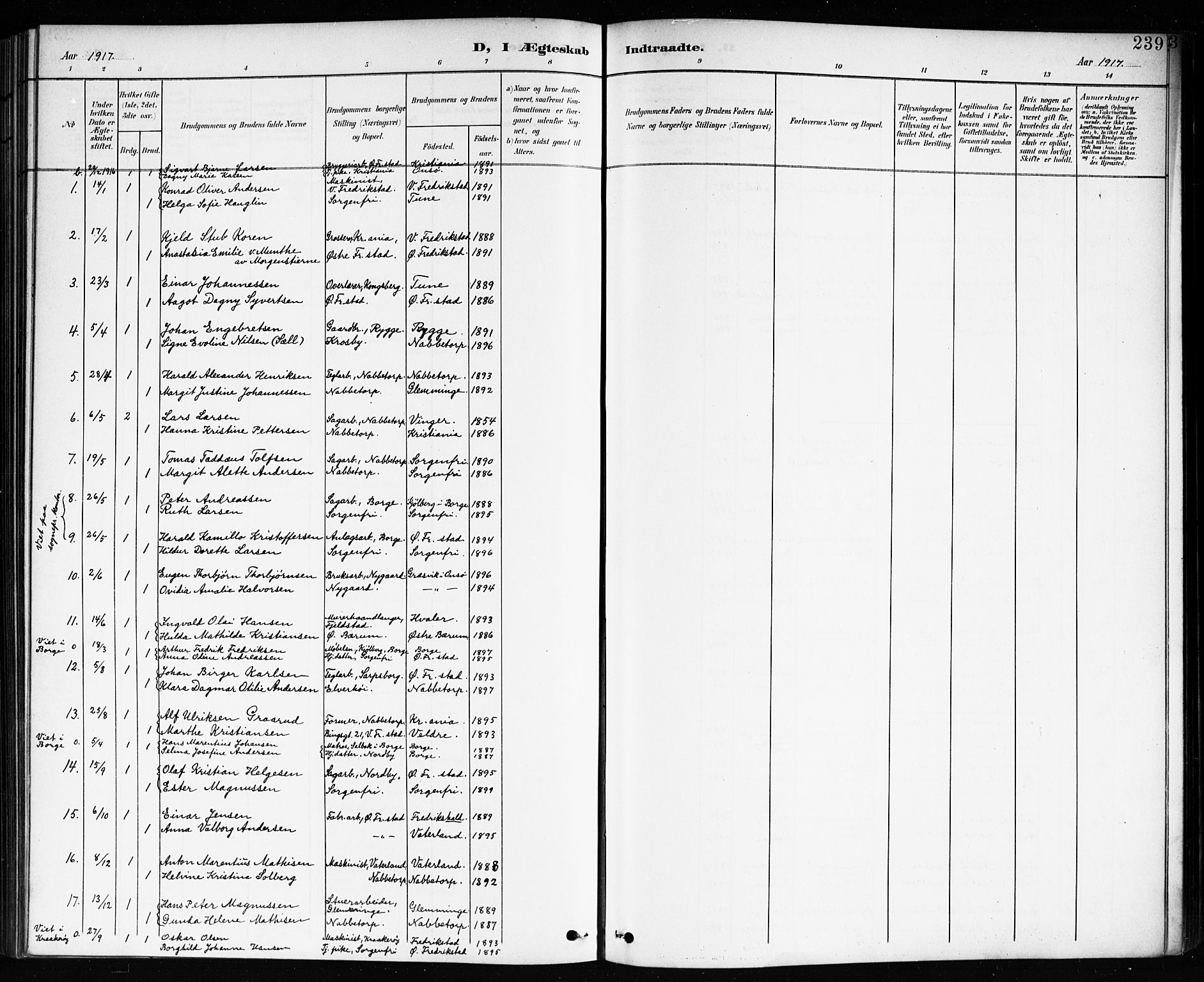 Østre Fredrikstad prestekontor Kirkebøker, SAO/A-10907/G/Ga/L0002: Parish register (copy) no. 2, 1900-1919, p. 239