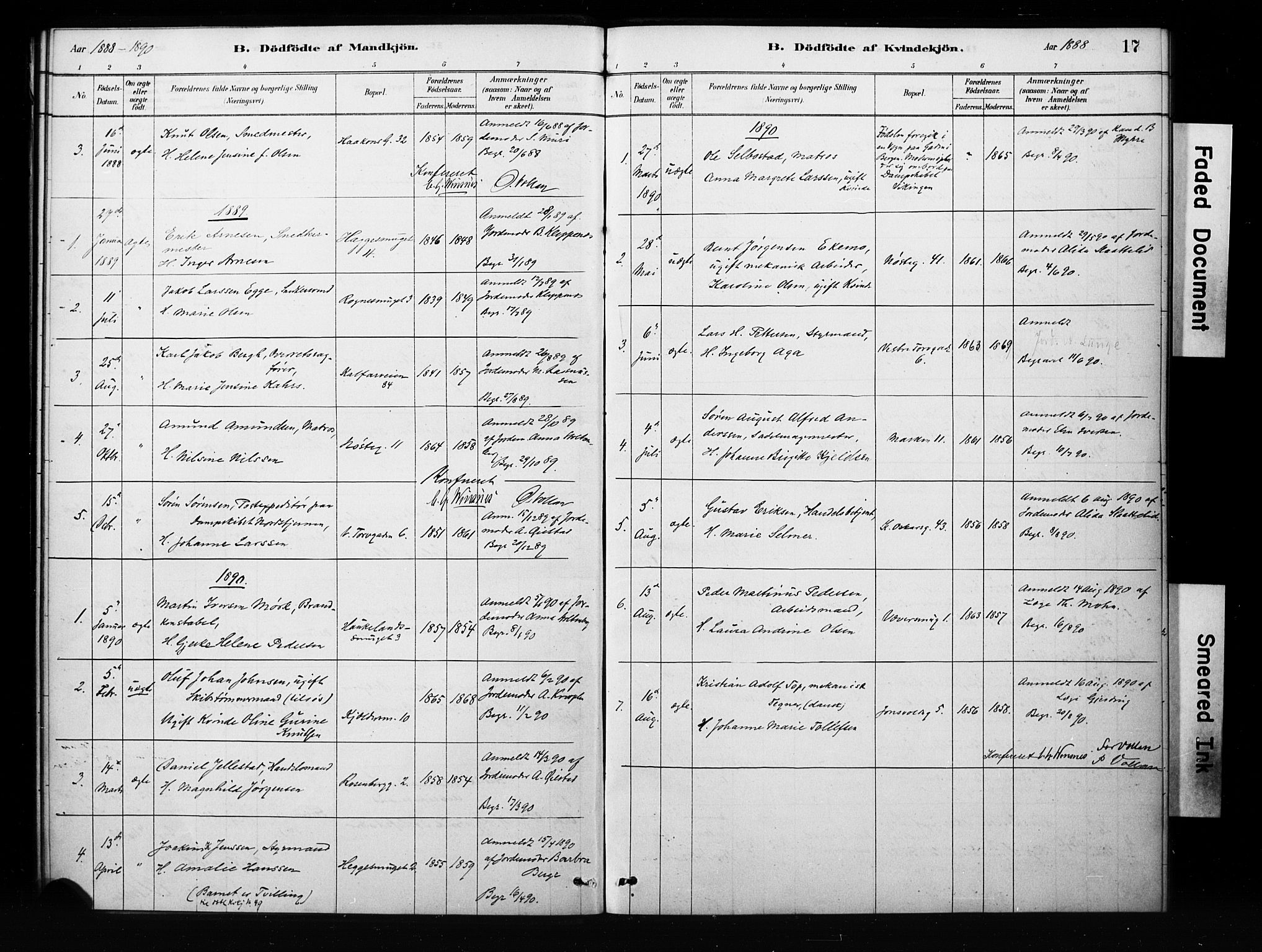 Domkirken sokneprestembete, SAB/A-74801/H/Hab/L0045: Parish register (copy) no. G 1, 1878-1916, p. 17