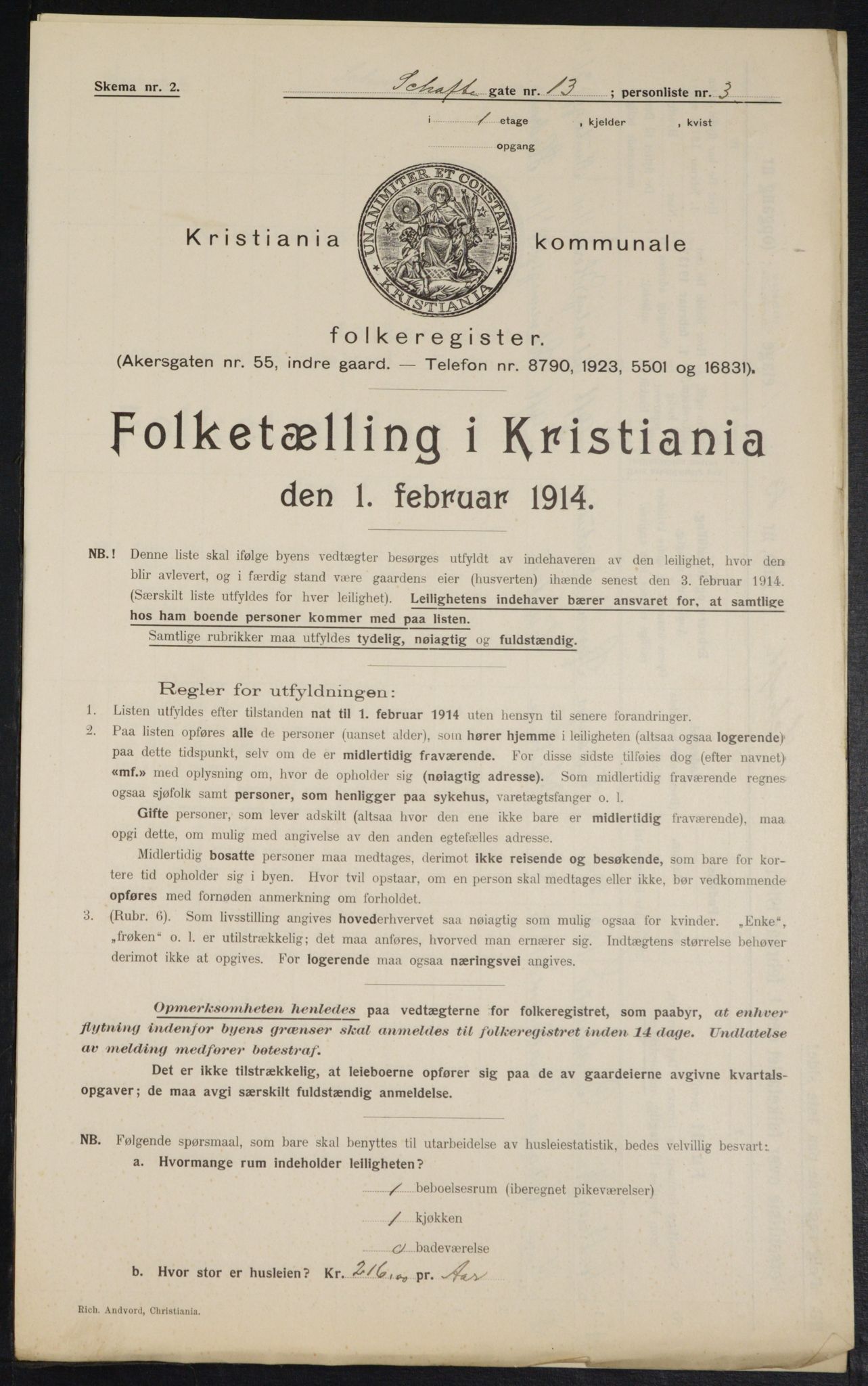 OBA, Municipal Census 1914 for Kristiania, 1914, p. 89244