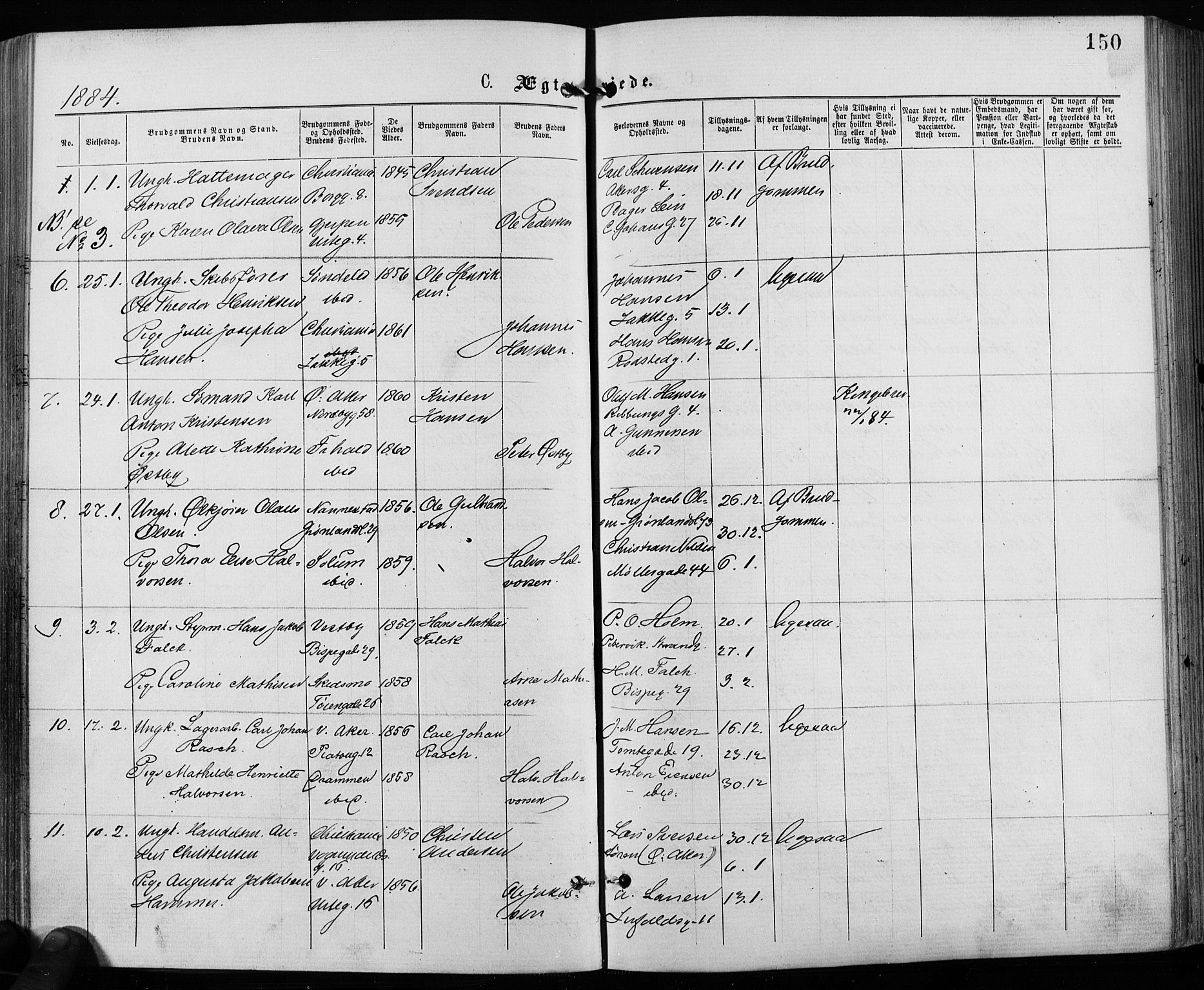 Grønland prestekontor Kirkebøker, AV/SAO-A-10848/F/Fa/L0006: Parish register (official) no. 6, 1877-1886, p. 150