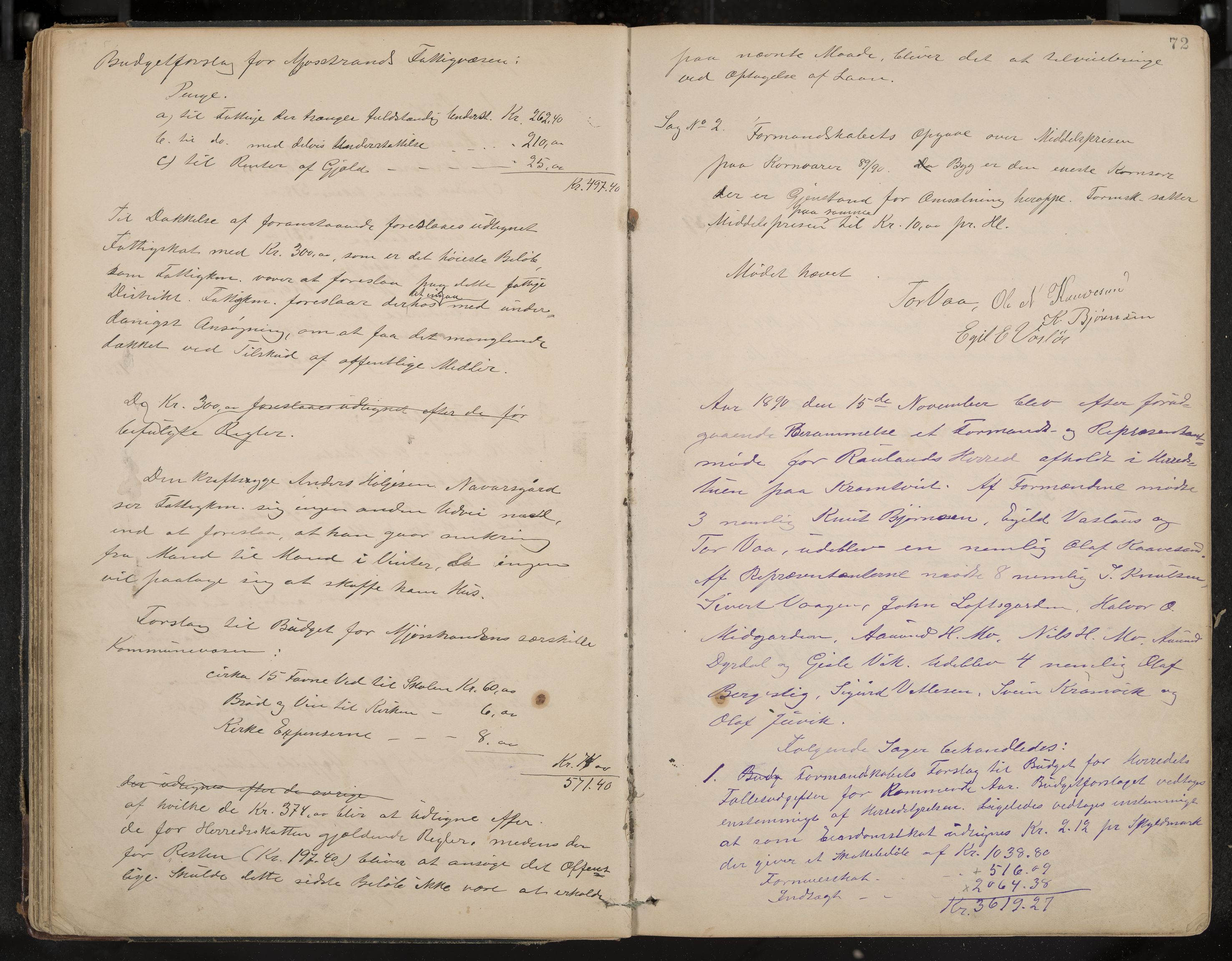 Rauland formannskap og sentraladministrasjon, IKAK/0835021/A/Aa/L0002: Møtebok, 1884-1908, p. 72