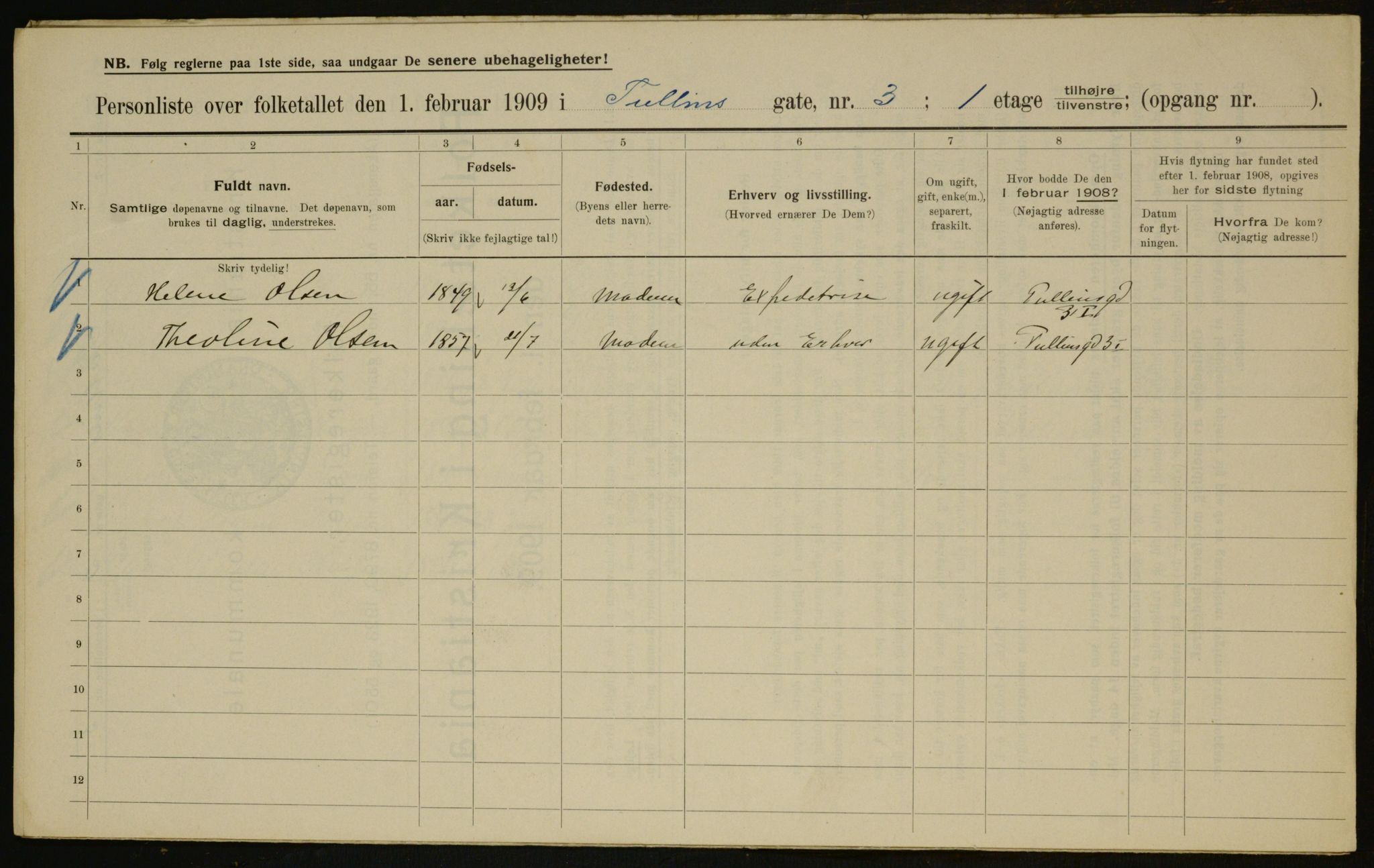 OBA, Municipal Census 1909 for Kristiania, 1909, p. 106403