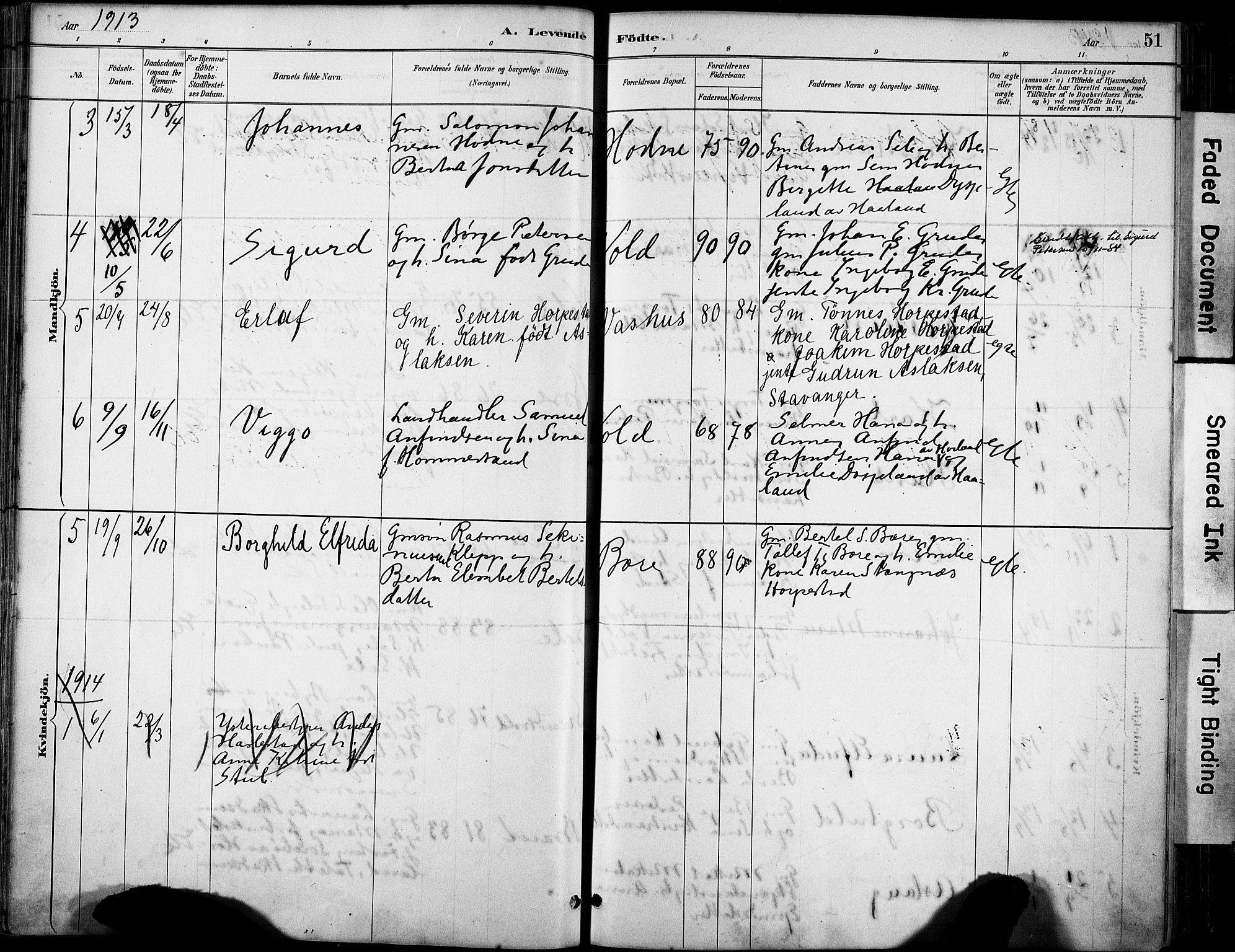 Klepp sokneprestkontor, SAST/A-101803/001/3/30BA/L0008: Parish register (official) no. A 9, 1886-1919, p. 51