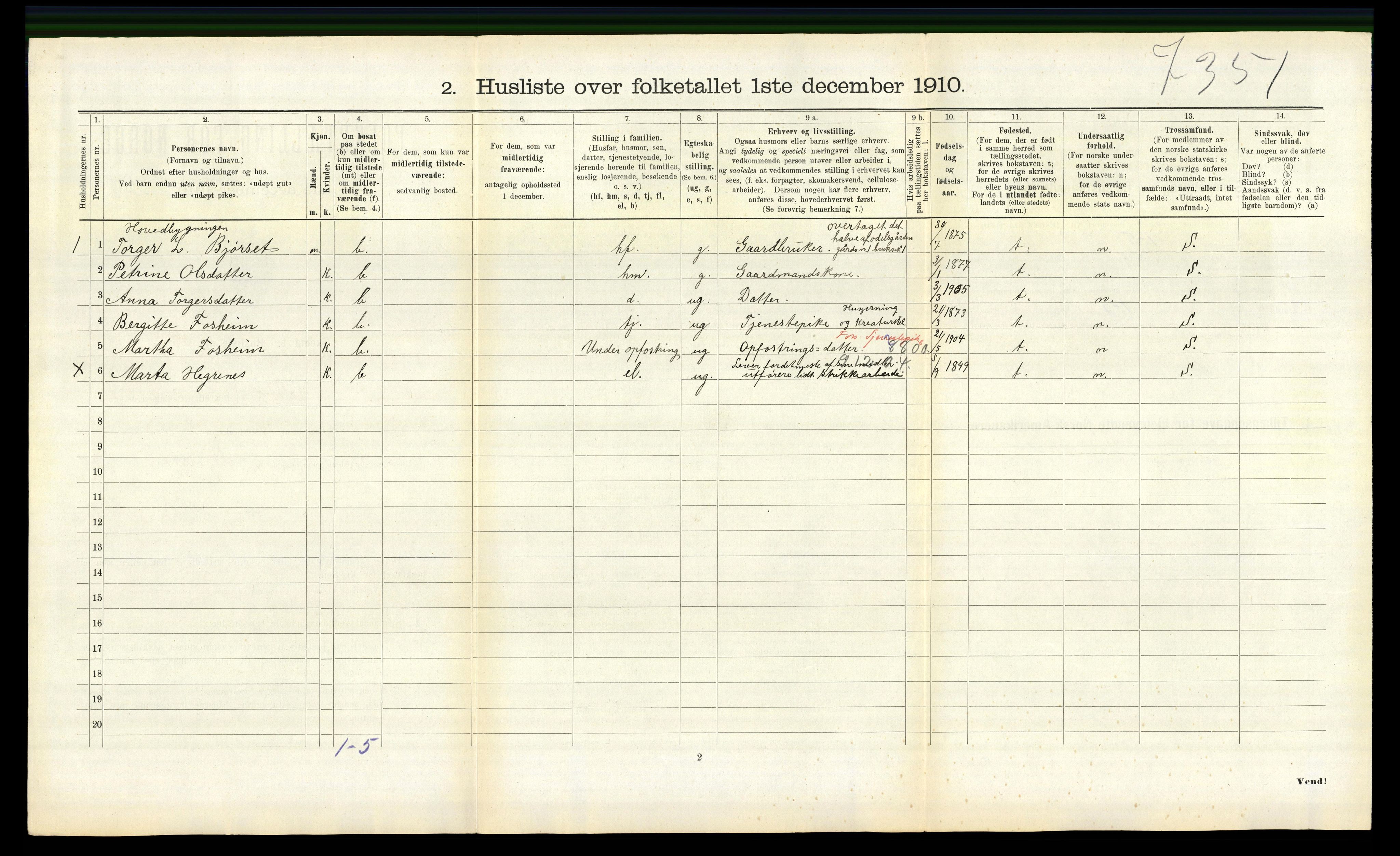 RA, 1910 census for Jølster, 1910, p. 381