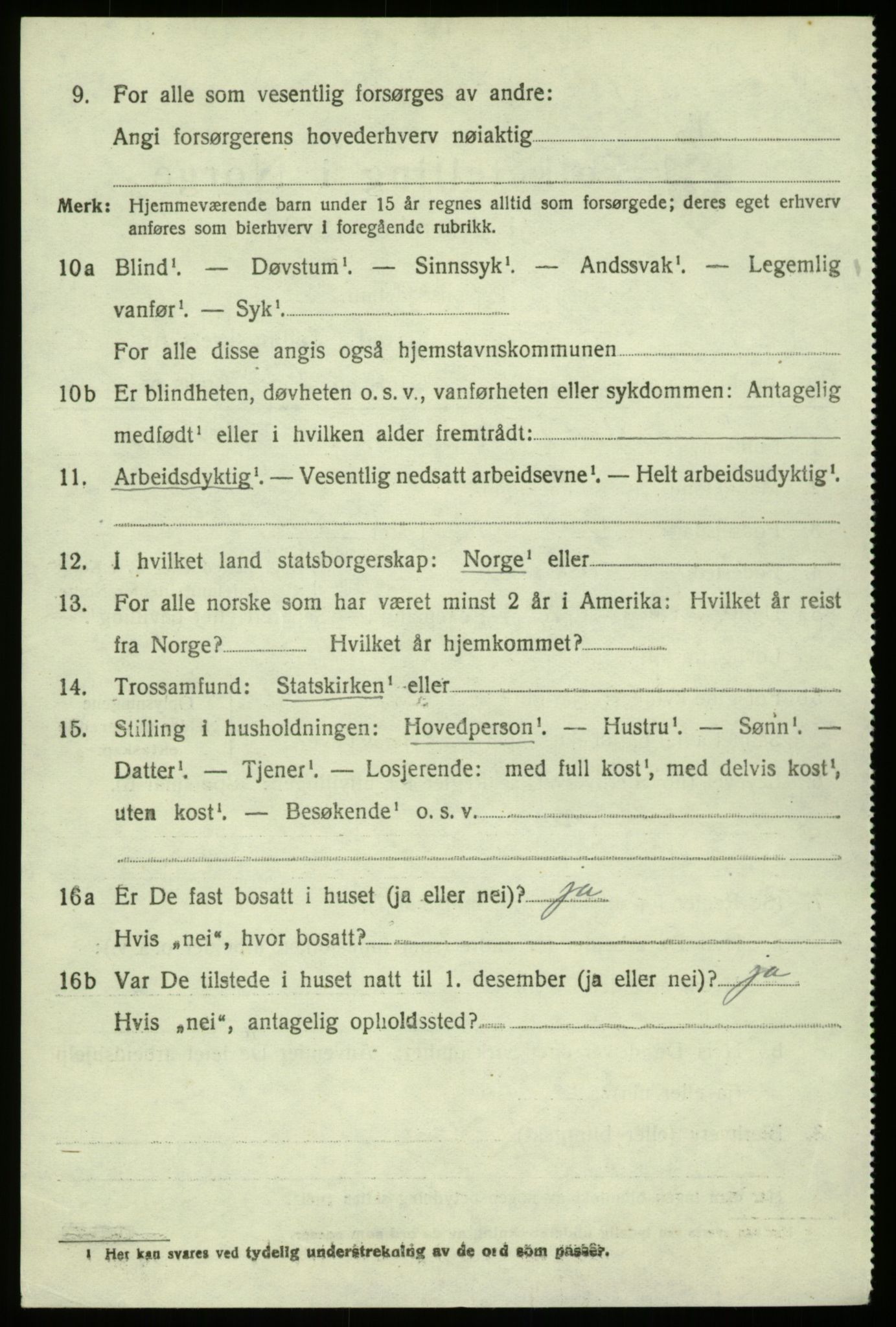 SAB, 1920 census for Hosanger, 1920, p. 6122