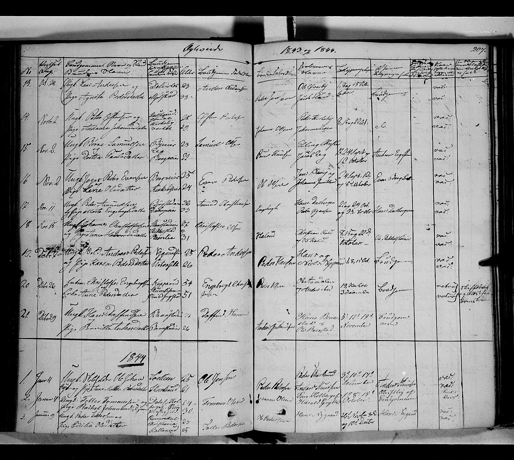 Vardal prestekontor, SAH/PREST-100/H/Ha/Haa/L0005: Parish register (official) no. 5, 1831-1853, p. 207