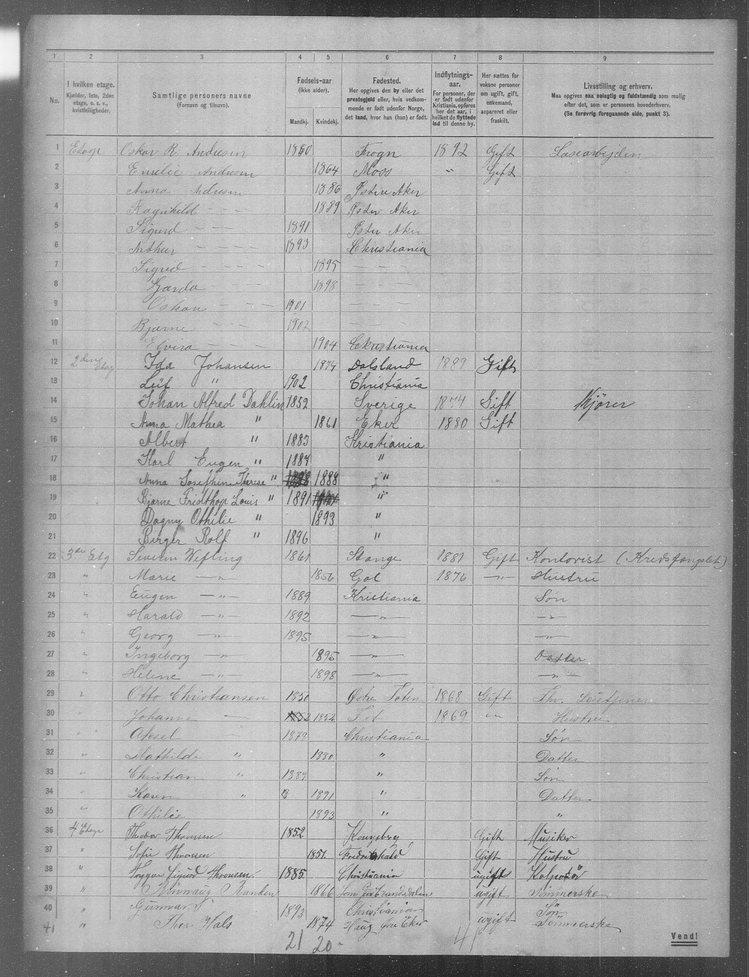 OBA, Municipal Census 1904 for Kristiania, 1904, p. 744