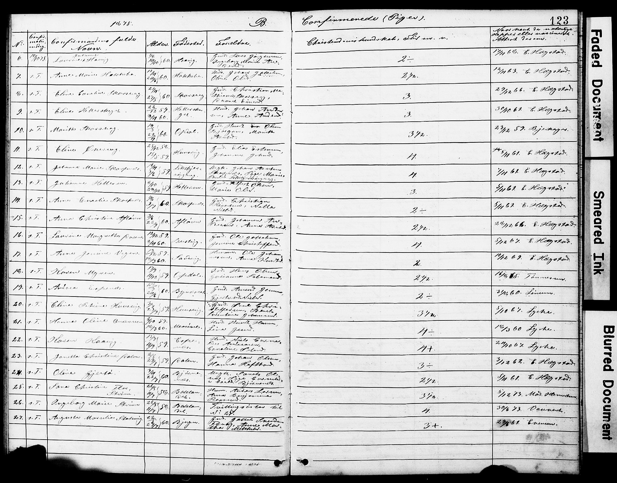 Ministerialprotokoller, klokkerbøker og fødselsregistre - Sør-Trøndelag, SAT/A-1456/634/L0541: Parish register (copy) no. 634C03, 1874-1891, p. 123