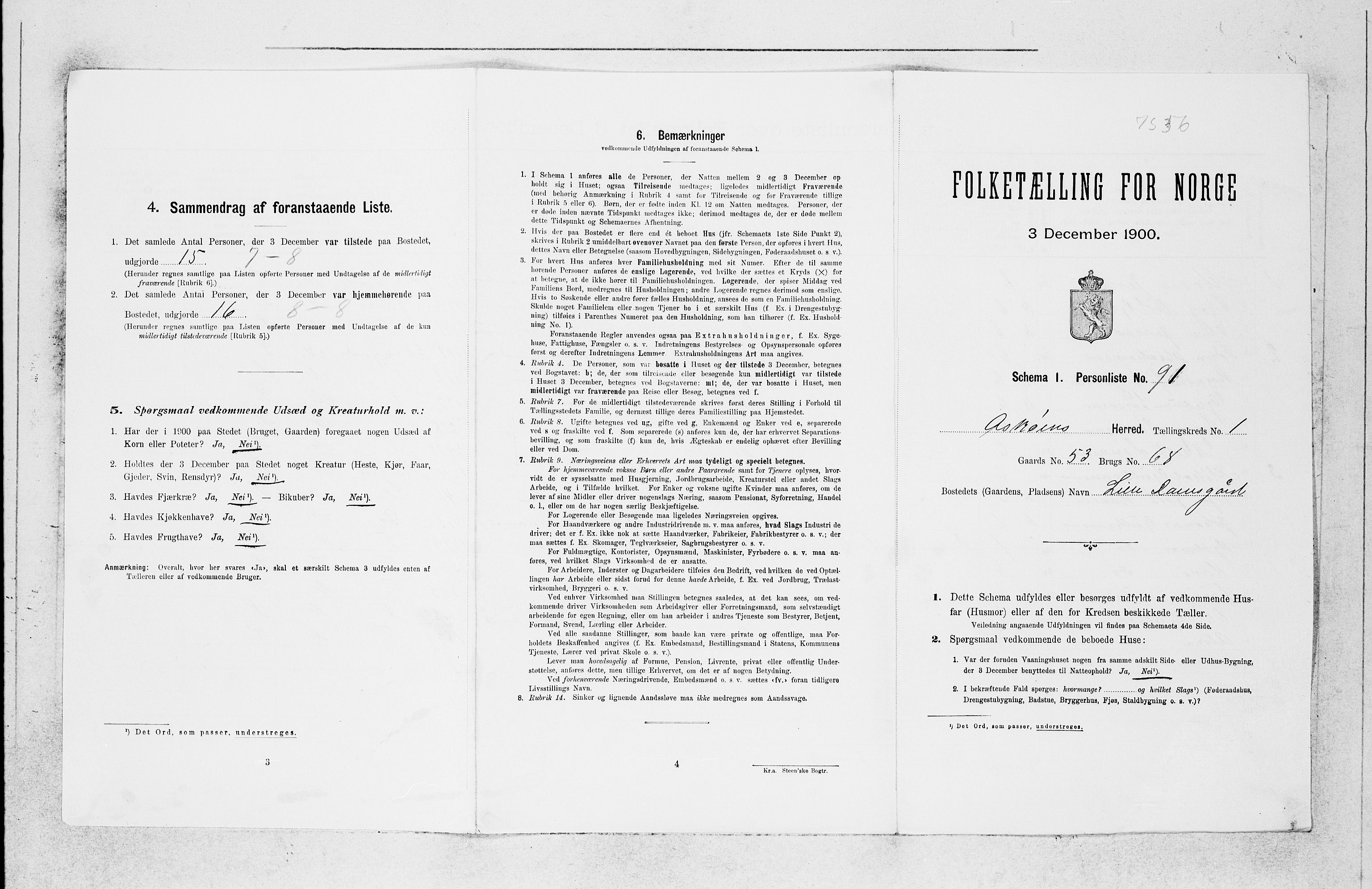 SAB, 1900 census for Askøy, 1900, p. 319