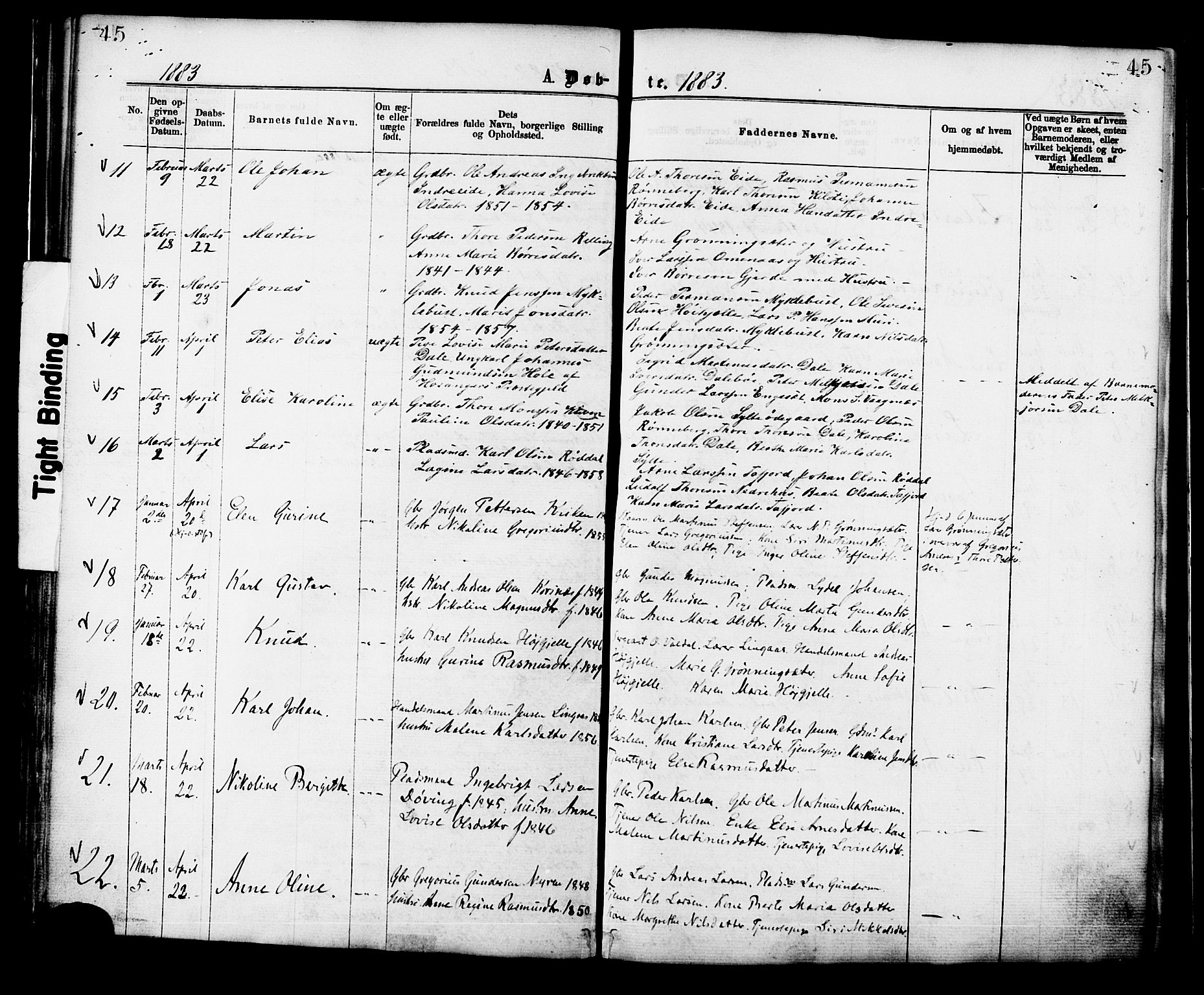 Ministerialprotokoller, klokkerbøker og fødselsregistre - Møre og Romsdal, SAT/A-1454/519/L0254: Parish register (official) no. 519A13, 1868-1883, p. 45