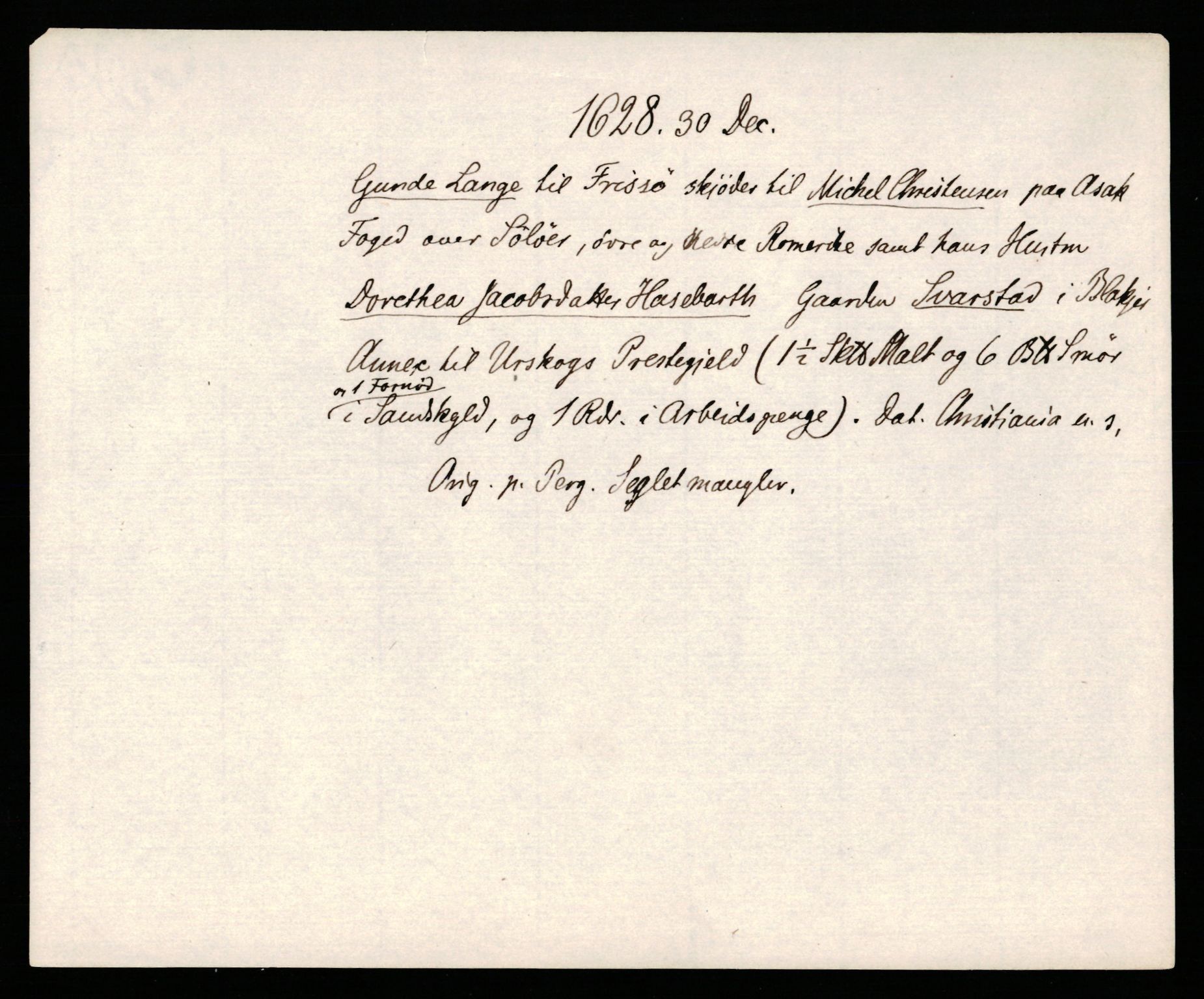 Riksarkivets diplomsamling, AV/RA-EA-5965/F35/F35b/L0007: Riksarkivets diplomer, seddelregister, 1625-1634, p. 209