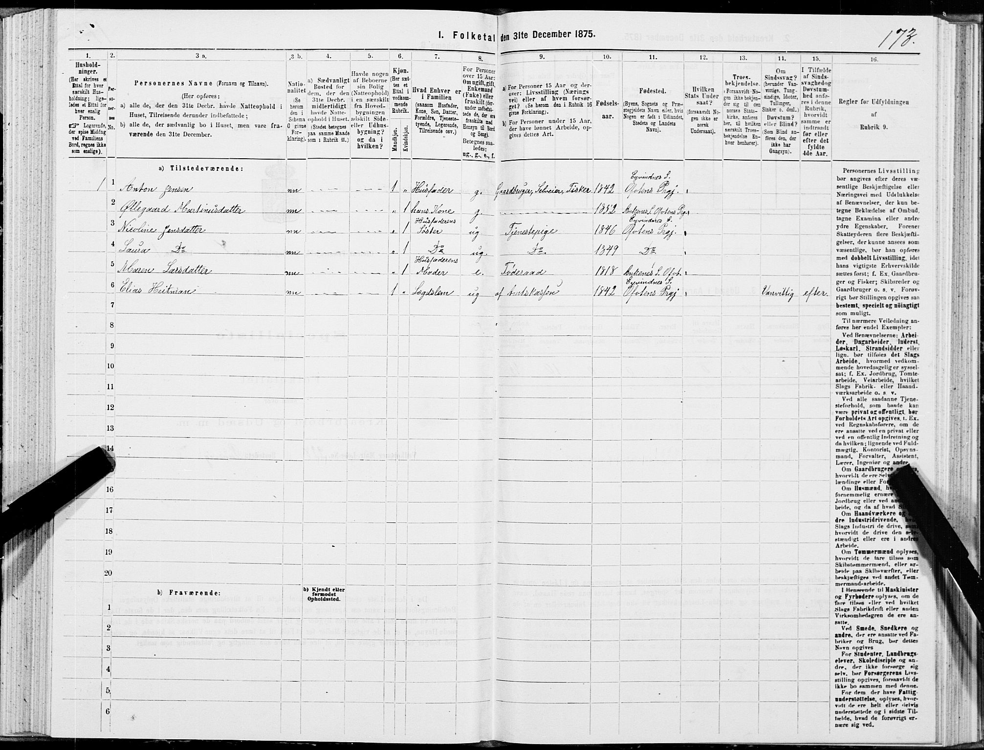 SAT, 1875 census for 1853P Ofoten, 1875, p. 4173