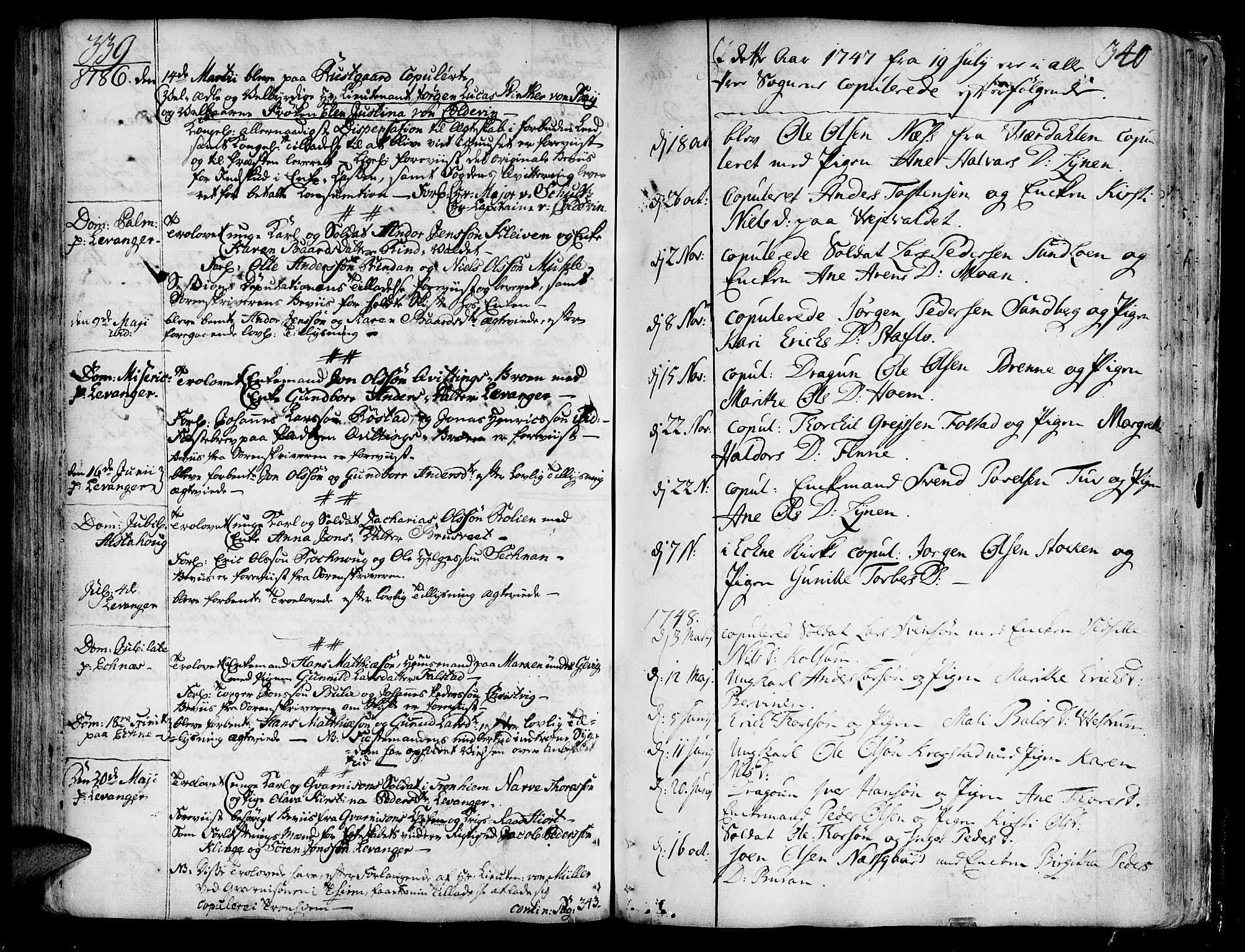 Ministerialprotokoller, klokkerbøker og fødselsregistre - Nord-Trøndelag, SAT/A-1458/717/L0141: Parish register (official) no. 717A01, 1747-1803, p. 339-340