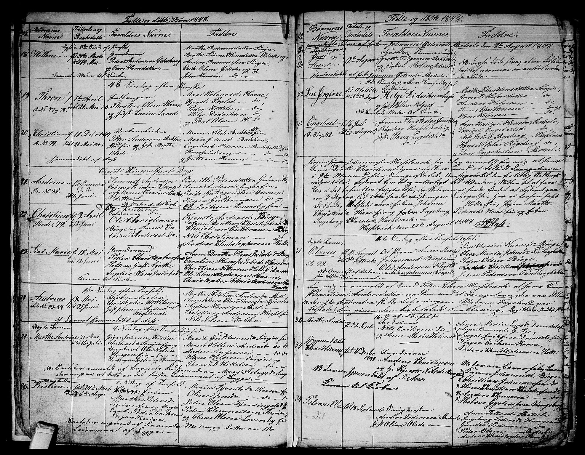 Eiker kirkebøker, SAKO/A-4/G/Gb/L0001: Parish register (copy) no. II 1, 1844-1864, p. 24-25
