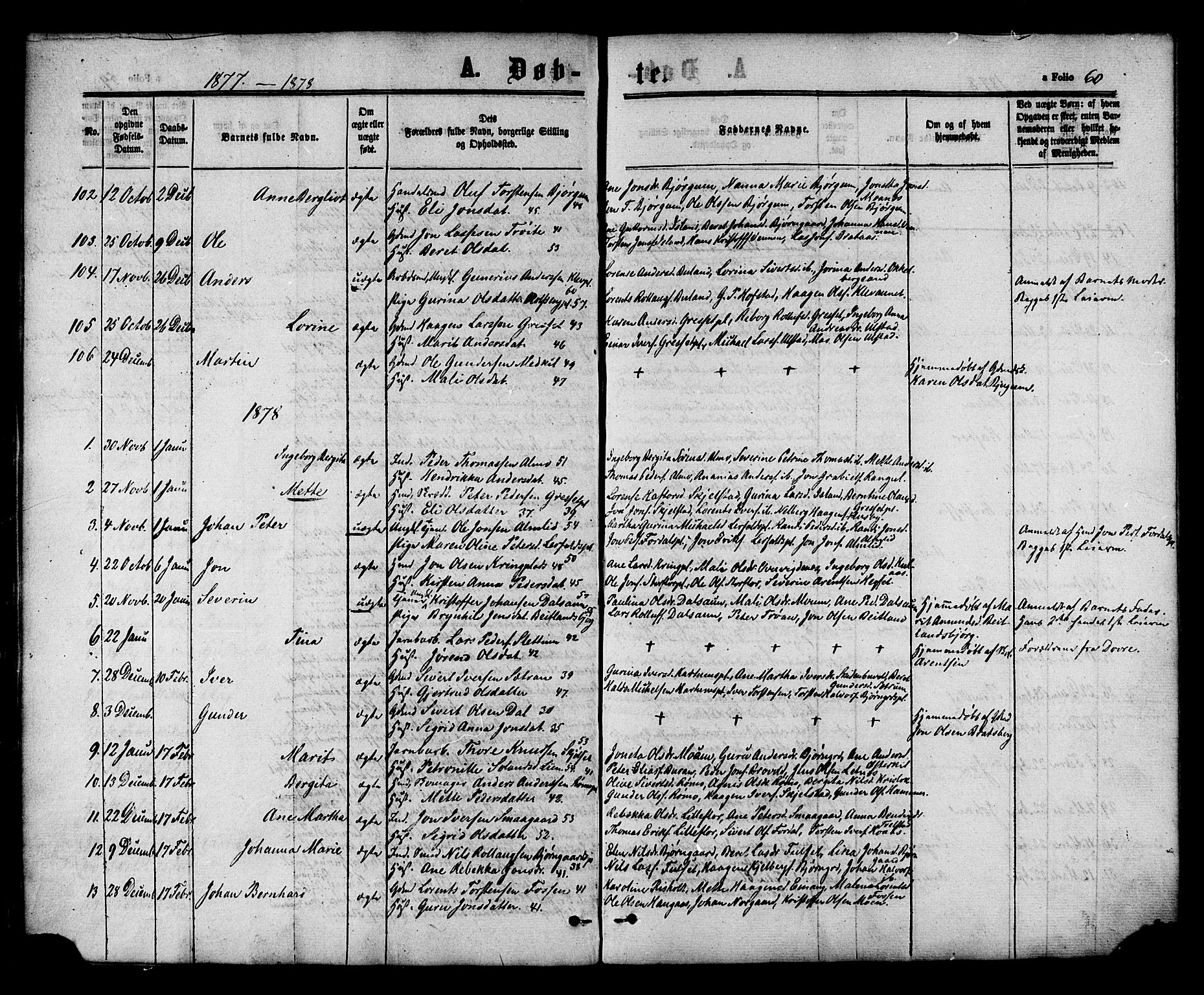 Ministerialprotokoller, klokkerbøker og fødselsregistre - Nord-Trøndelag, SAT/A-1458/703/L0029: Parish register (official) no. 703A02, 1863-1879, p. 60