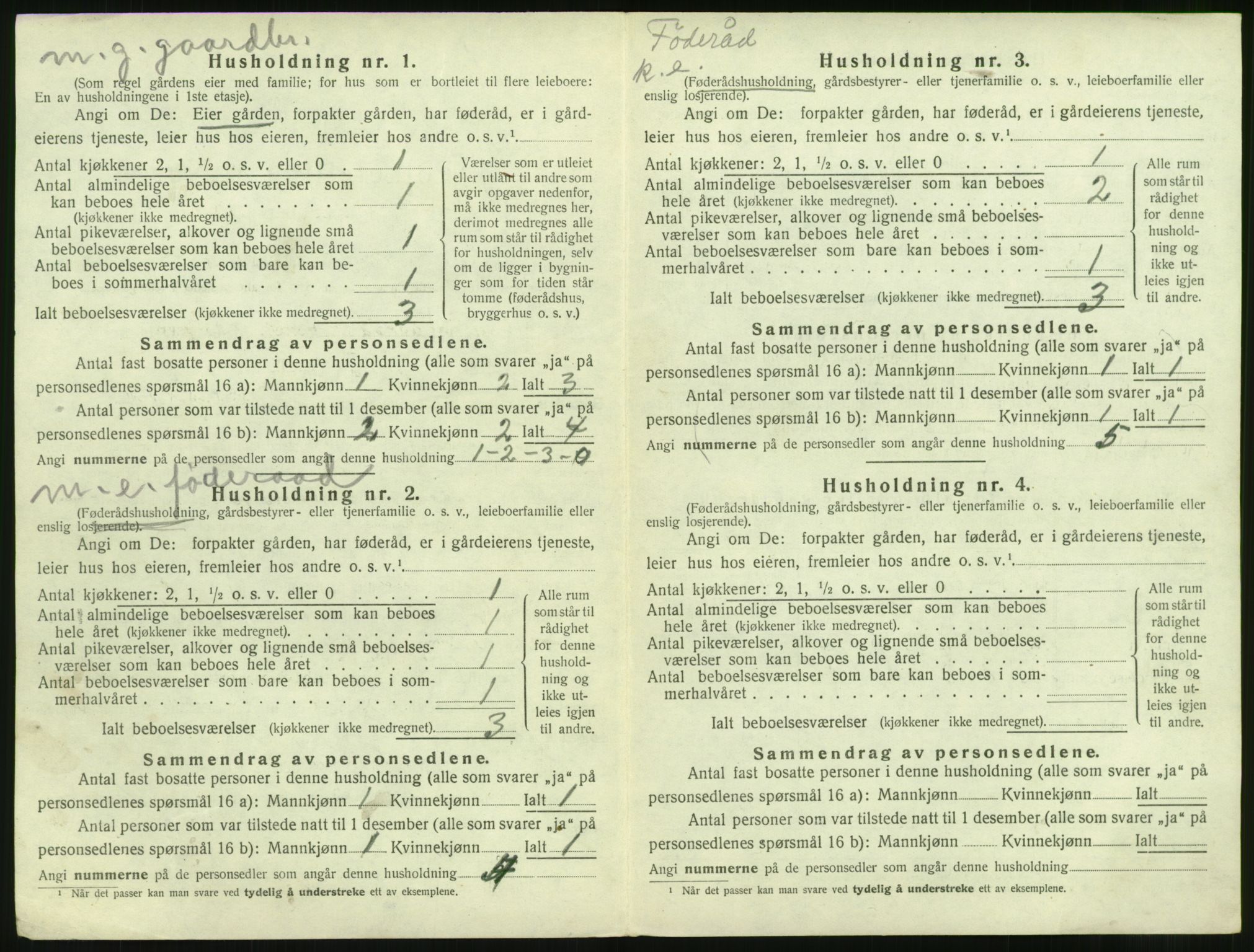 SAT, 1920 census for Vatne, 1920, p. 425