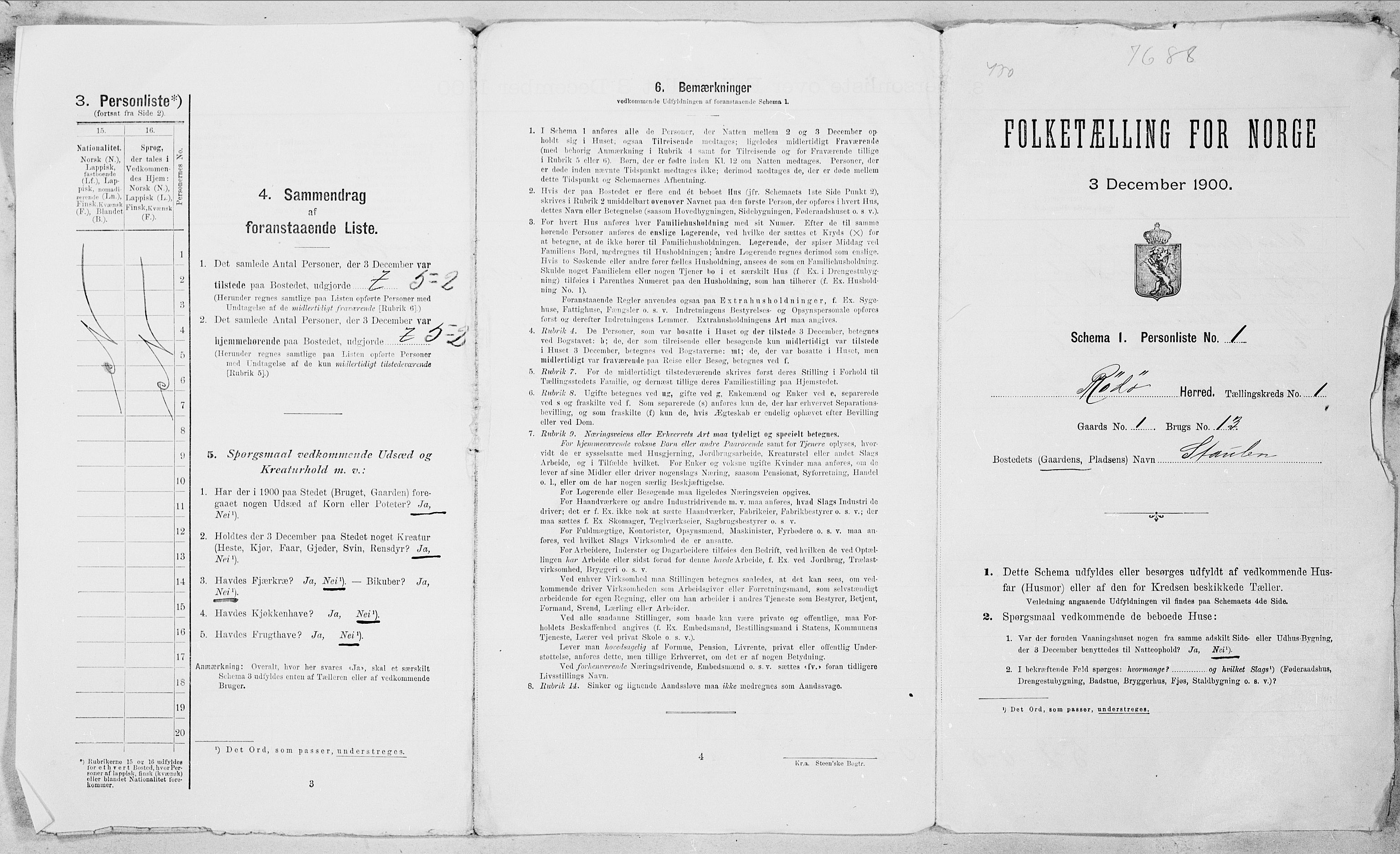 SAT, 1900 census for Rødøy, 1900, p. 18