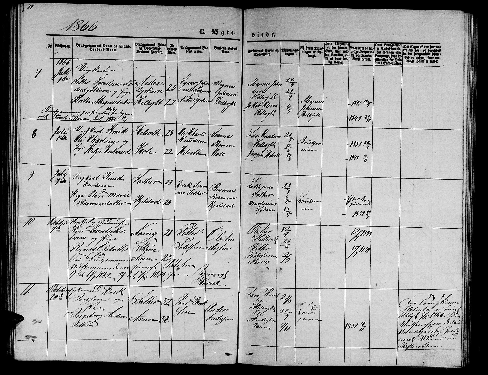 Ministerialprotokoller, klokkerbøker og fødselsregistre - Møre og Romsdal, AV/SAT-A-1454/517/L0229: Parish register (copy) no. 517C02, 1864-1879, p. 79