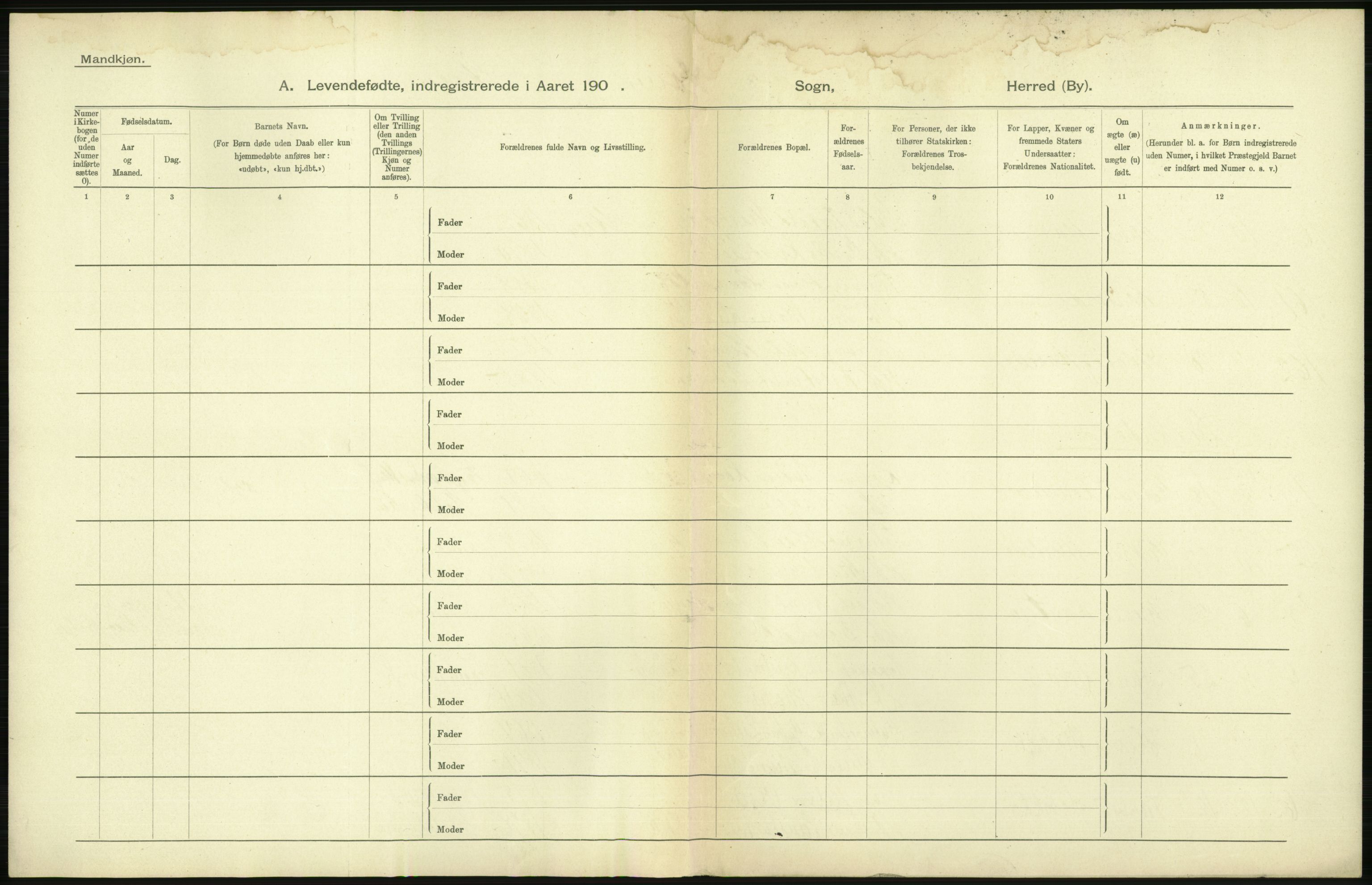 Statistisk sentralbyrå, Sosiodemografiske emner, Befolkning, AV/RA-S-2228/D/Df/Dfa/Dfaa/L0009: Bratsberg amt: Fødte, gifte, døde, 1903, p. 280