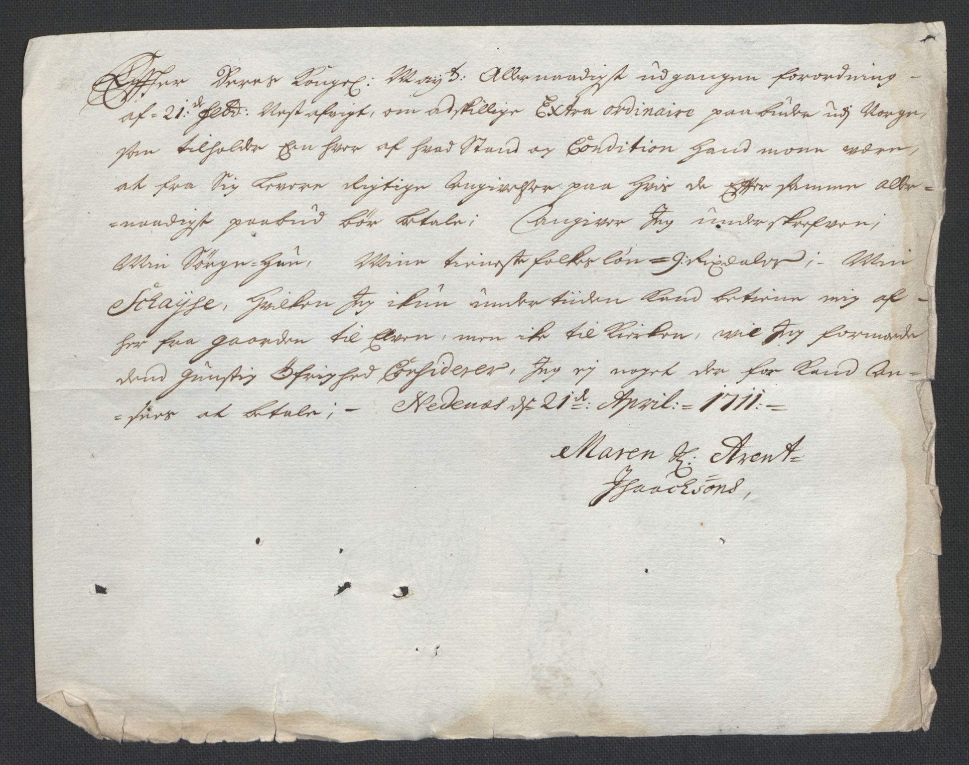 Rentekammeret inntil 1814, Reviderte regnskaper, Fogderegnskap, AV/RA-EA-4092/R39/L2319: Fogderegnskap Nedenes, 1710-1711, p. 651