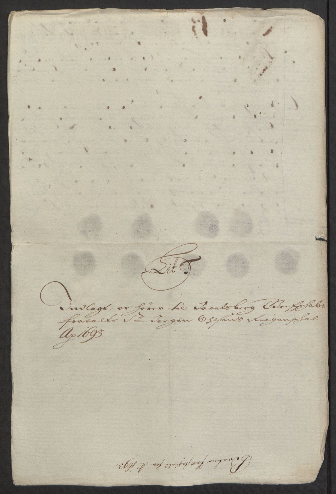 Rentekammeret inntil 1814, Reviderte regnskaper, Fogderegnskap, AV/RA-EA-4092/R32/L1866: Fogderegnskap Jarlsberg grevskap, 1693, p. 402